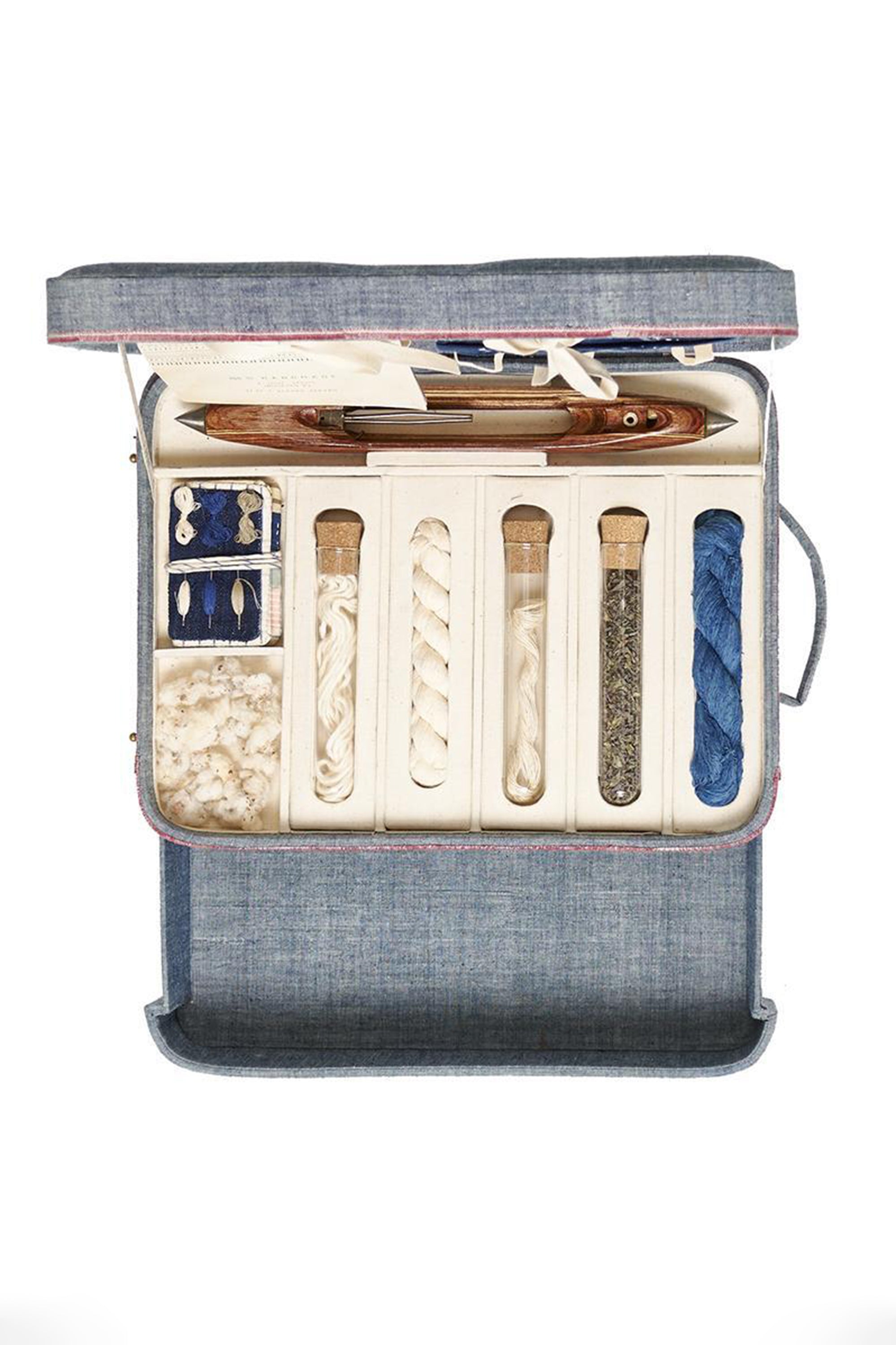 ROUTE CASE WITH NATURAL INDIGO HANDSPUN DENIM COTTON PANT