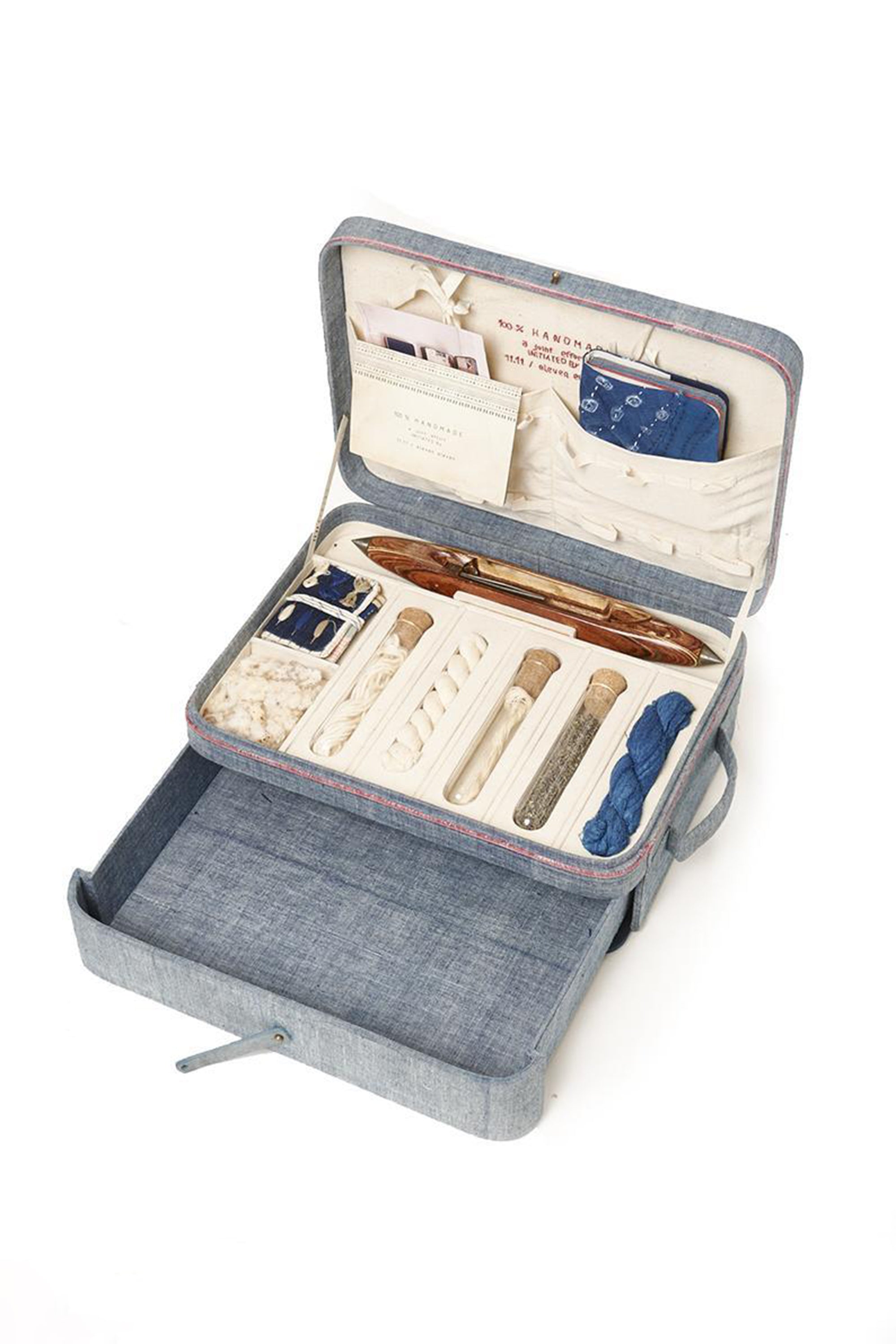 ROUTE CASE WITH NATURAL INDIGO HANDSPUN DENIM COTTON PANT