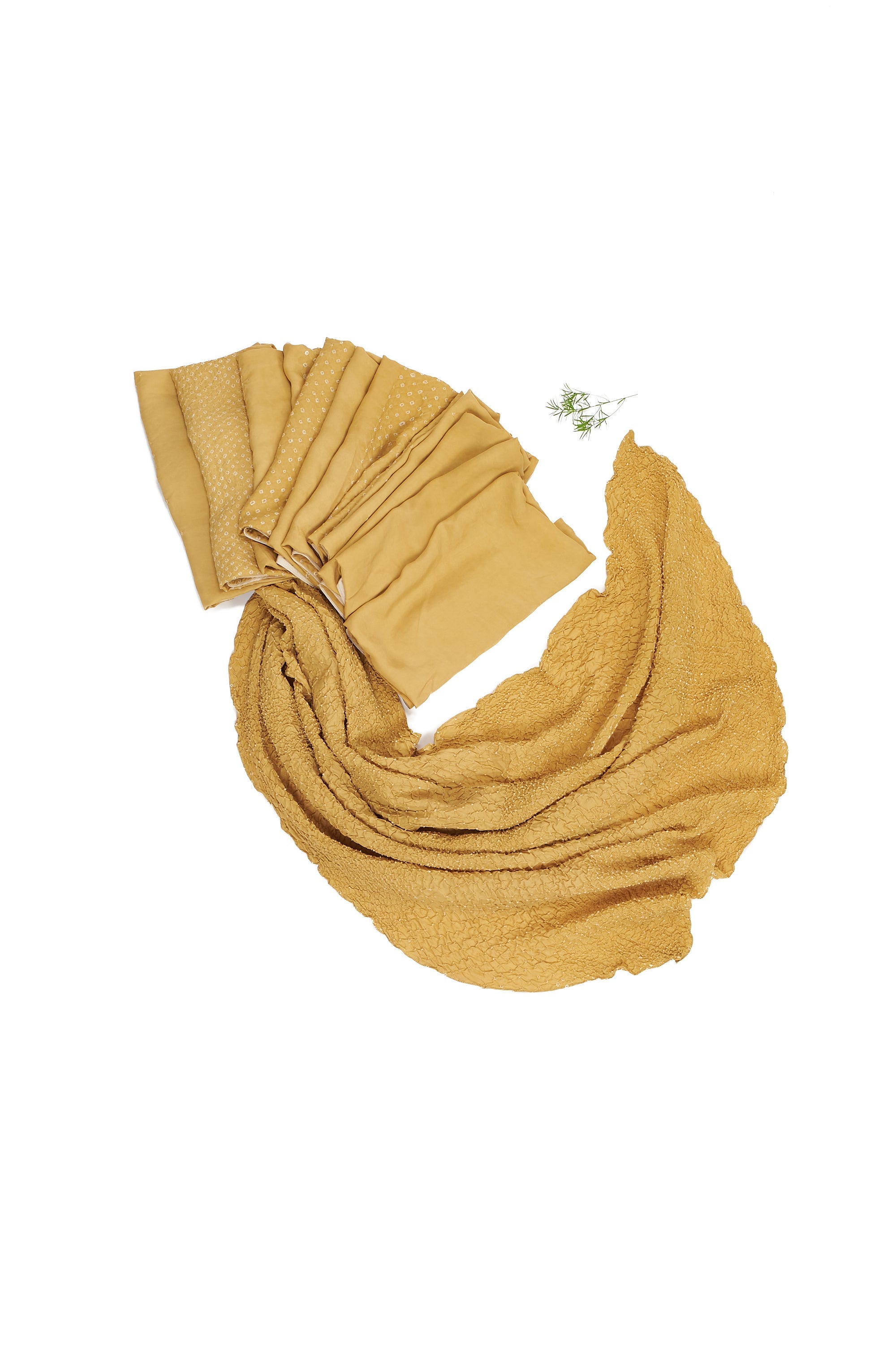 OCHRE YELLOW COLOUR SAREE WITH BANDHANI