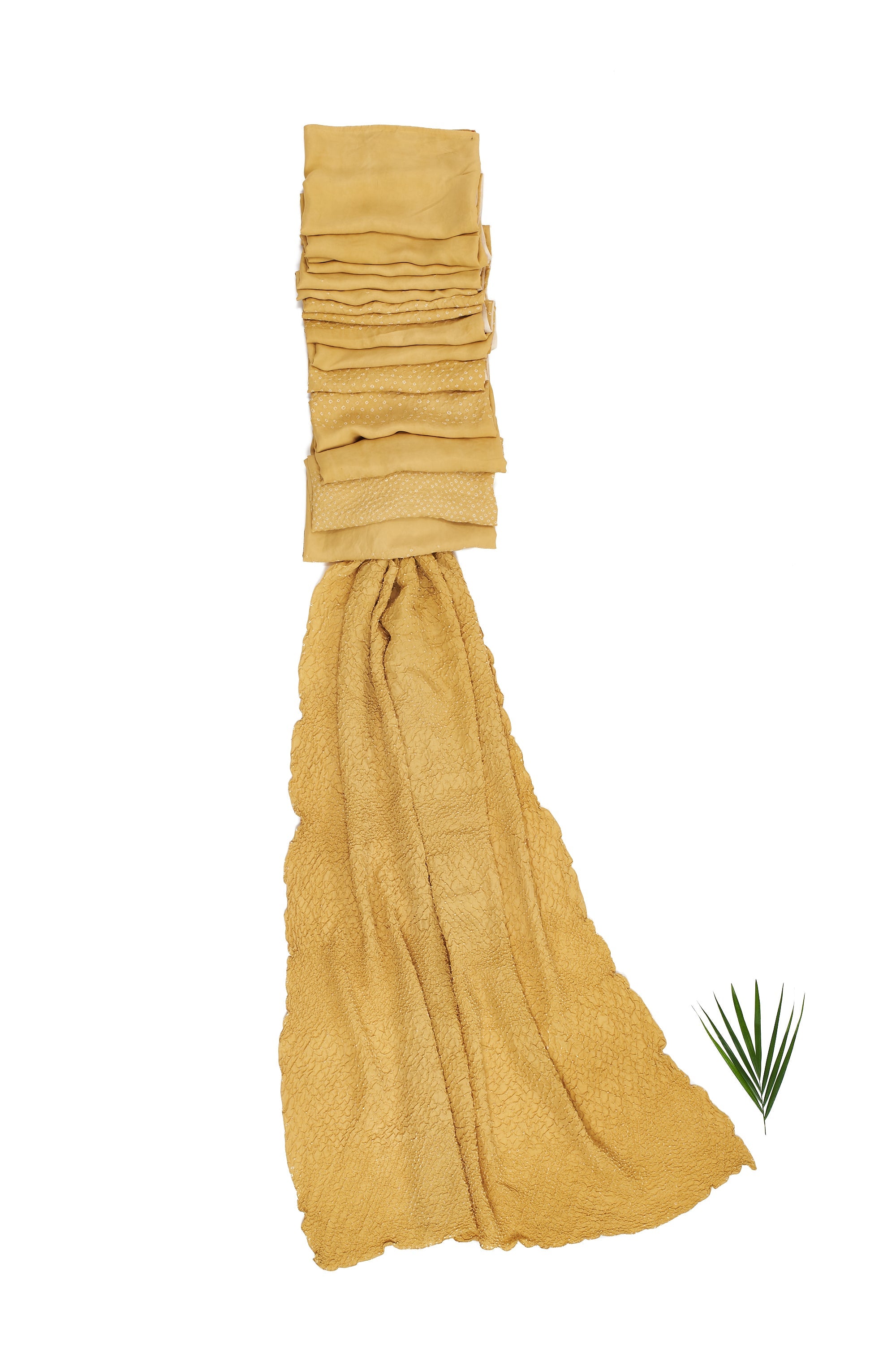 OCHRE YELLOW COLOUR SAREE WITH BANDHANI