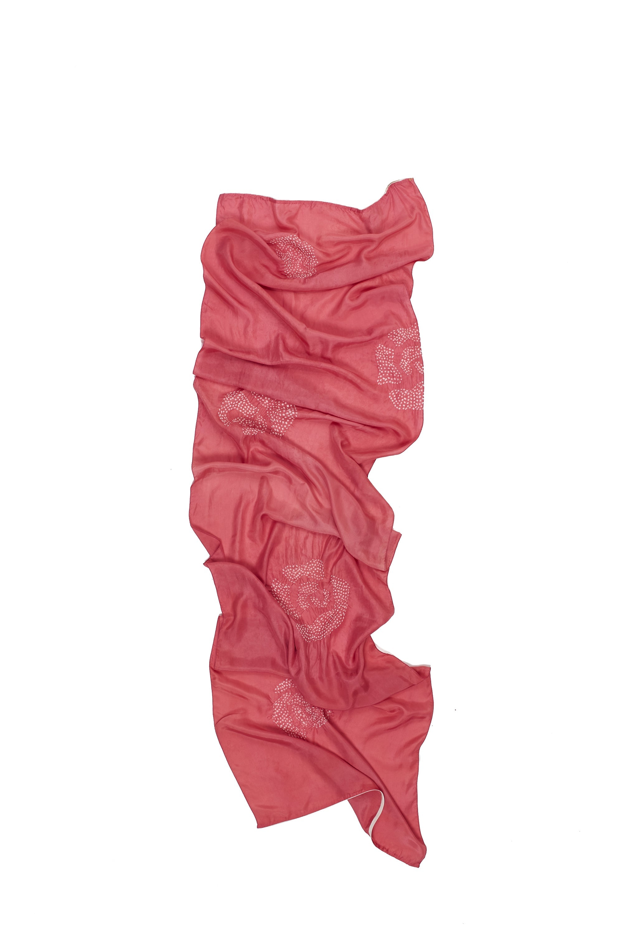 PINK WOOD SILK BANDHANI SCARF