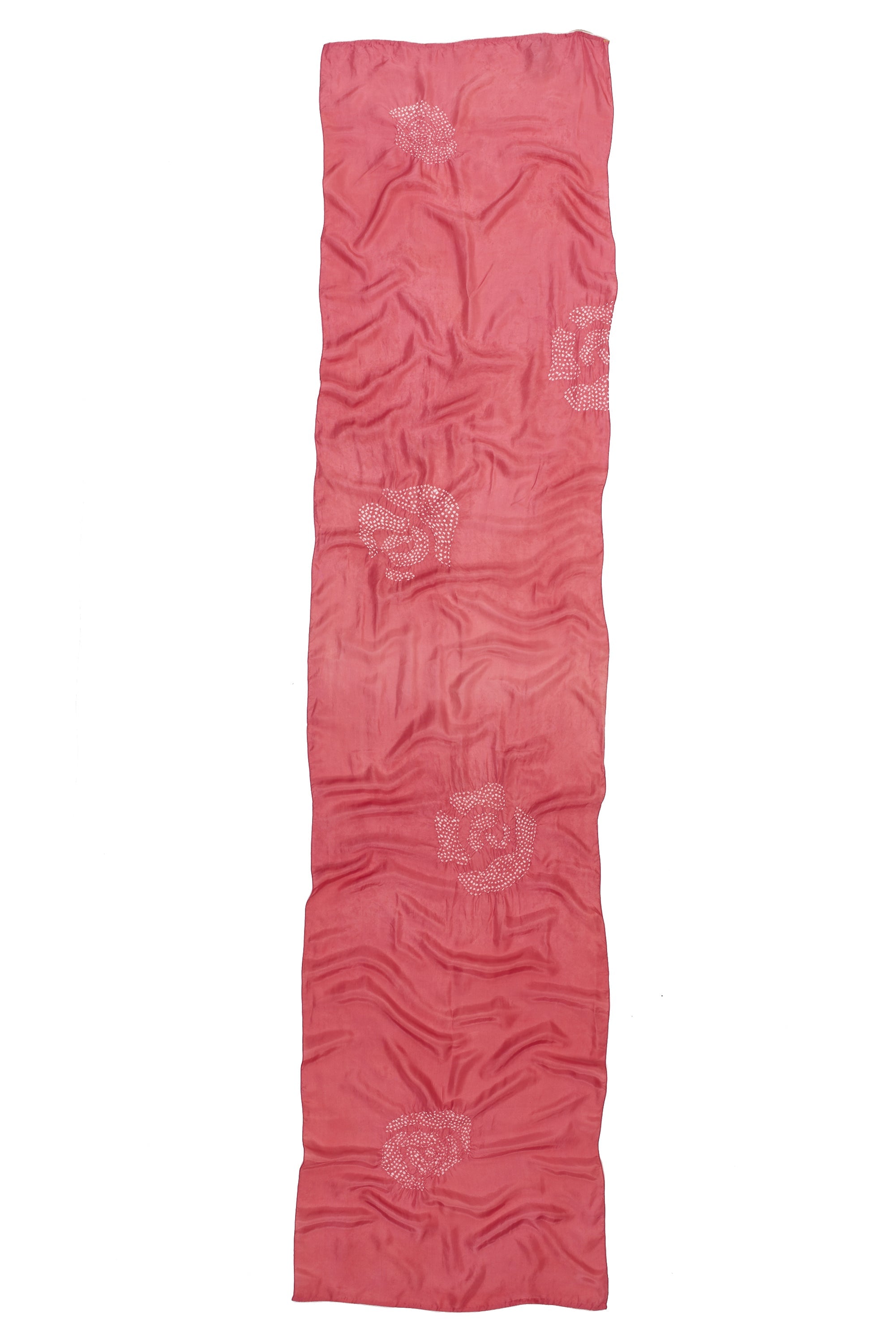 PINK WOOD SILK BANDHANI SCARF