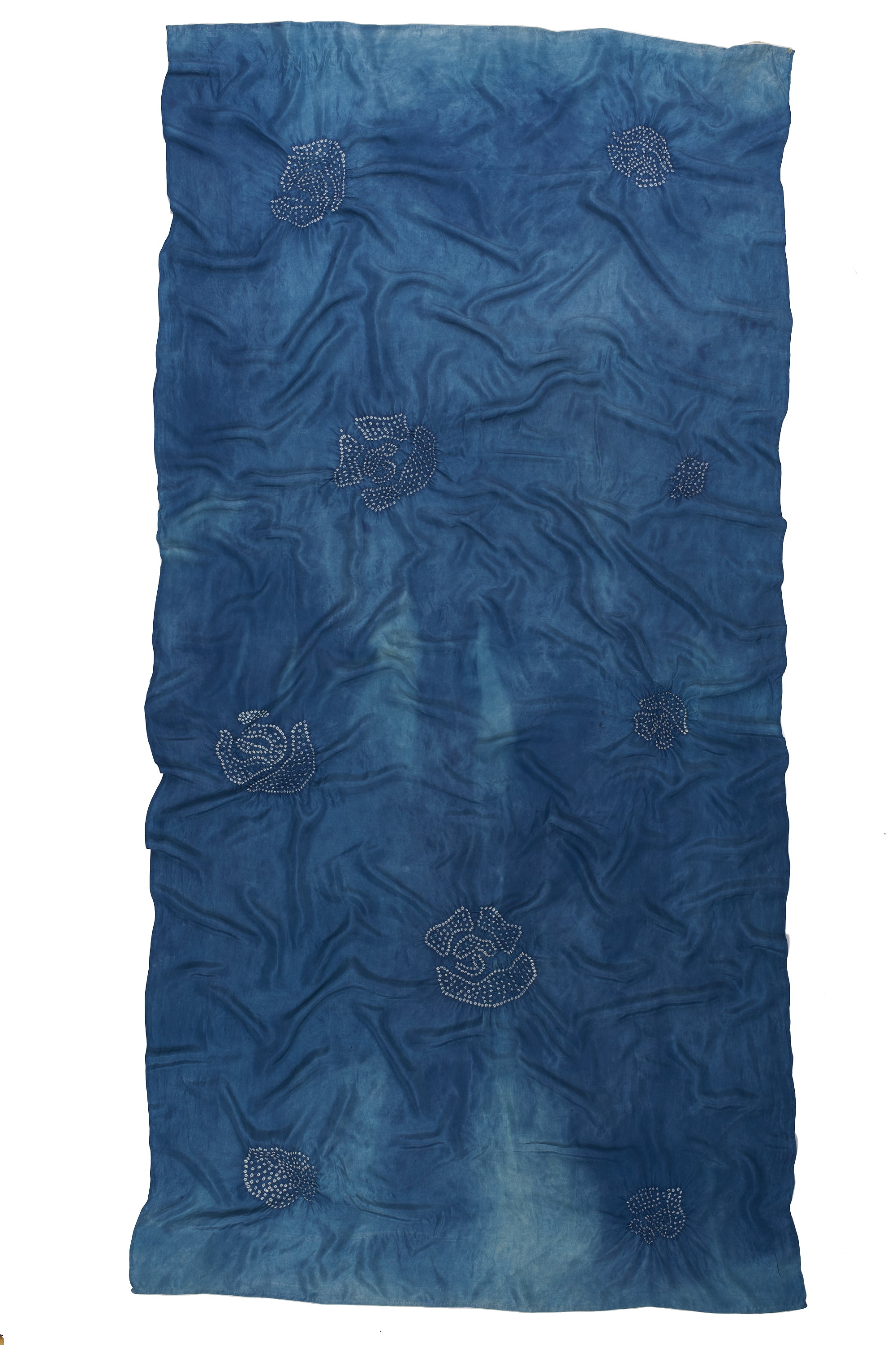 INDIGO DYED SILK BANDHANI SHAWL