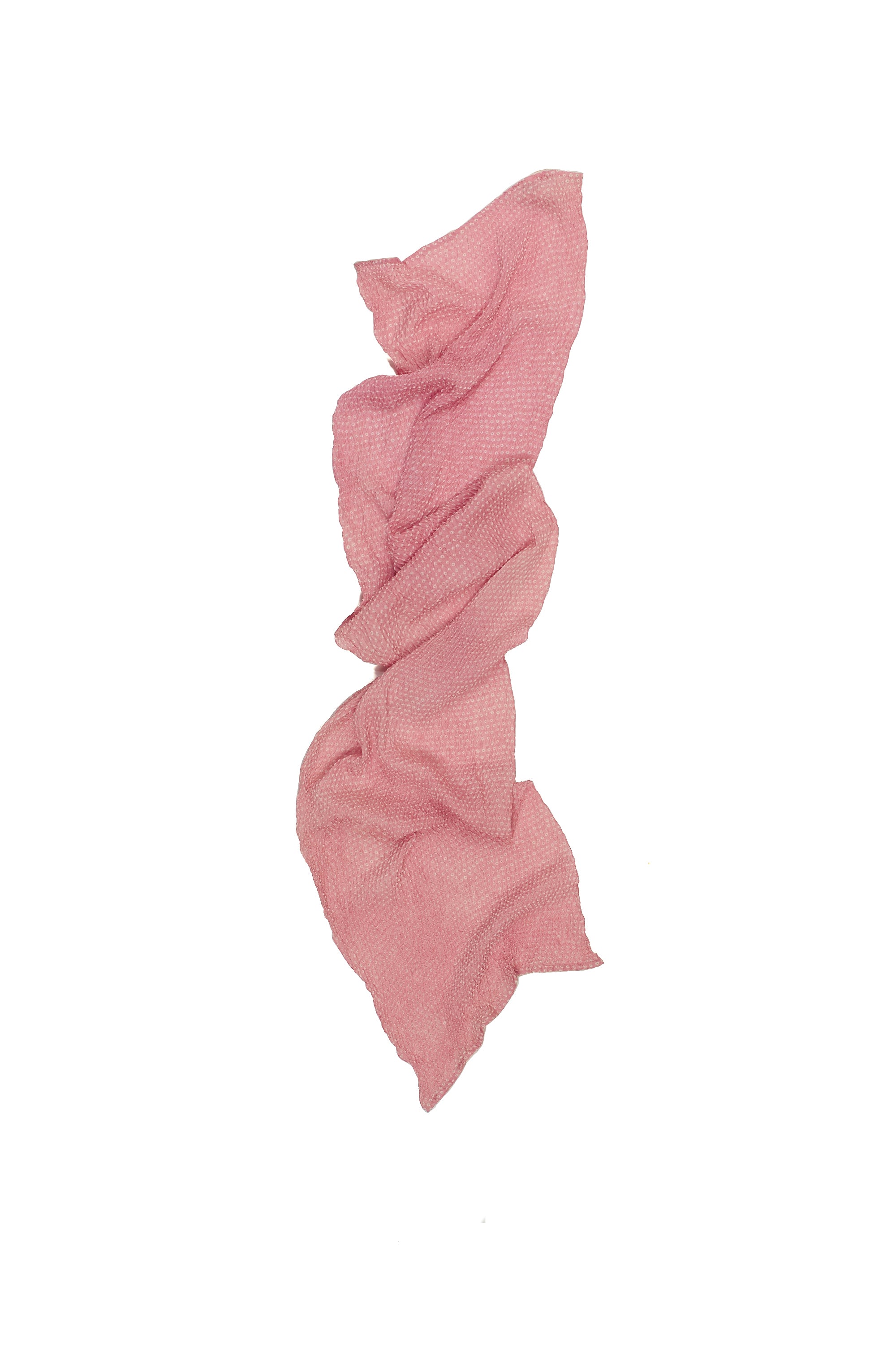 LIGHT PINK SILK WITH BANDHANI SCARF