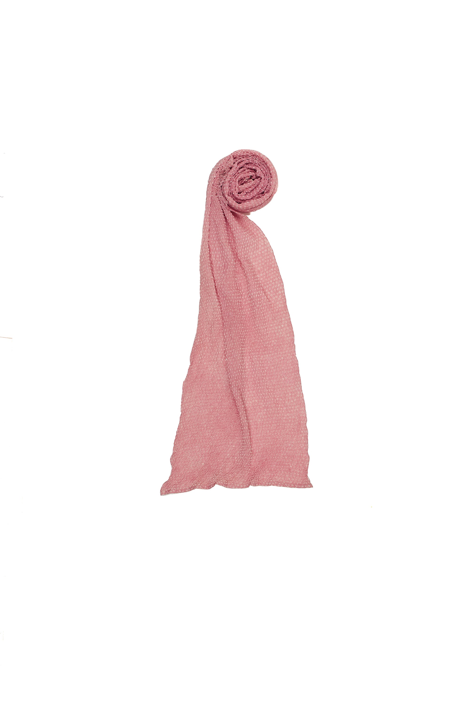 LIGHT PINK SILK WITH BANDHANI SCARF