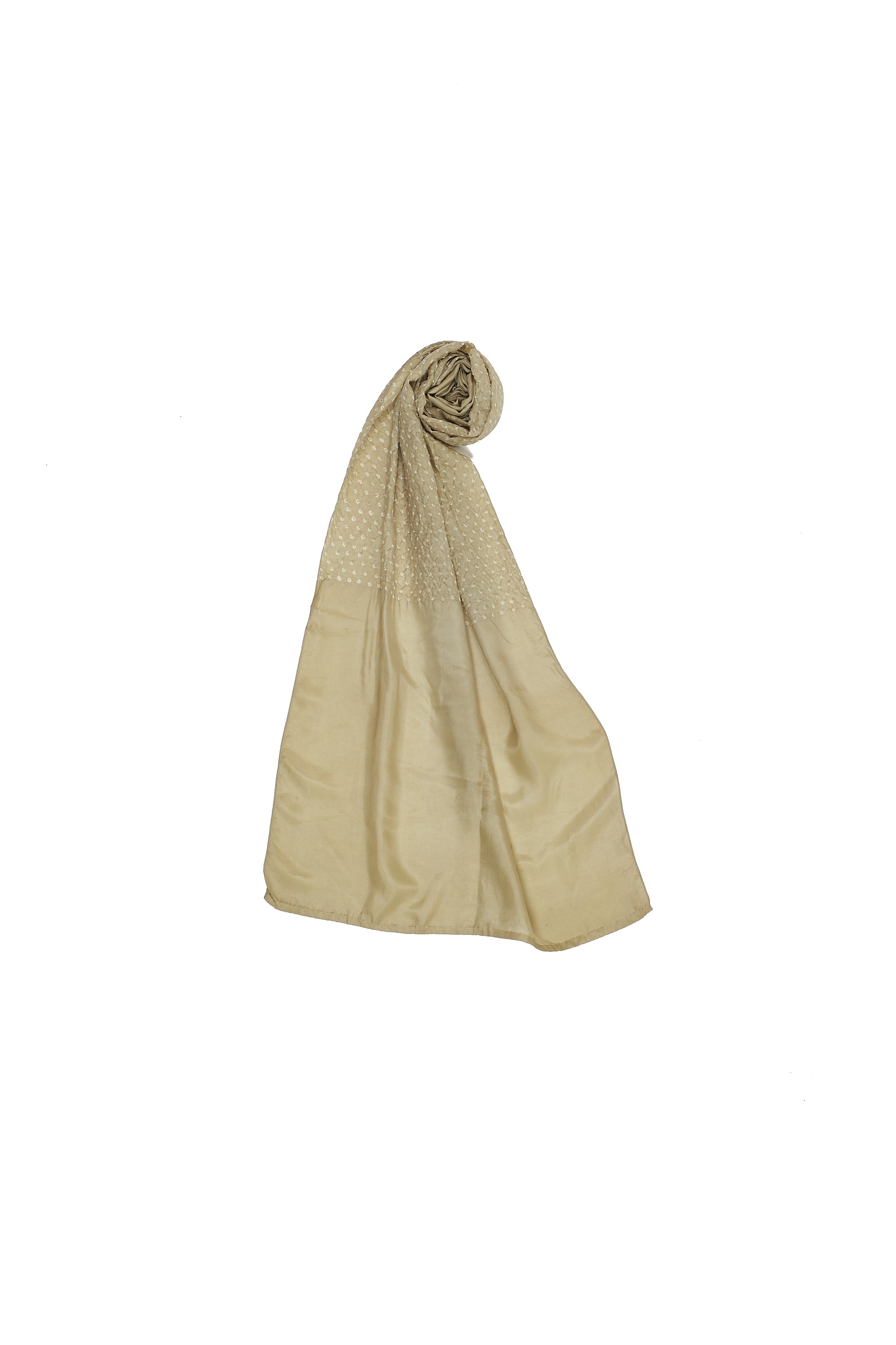 FINE SILK BANDHANI SCARF IN WHISKEY GOLD