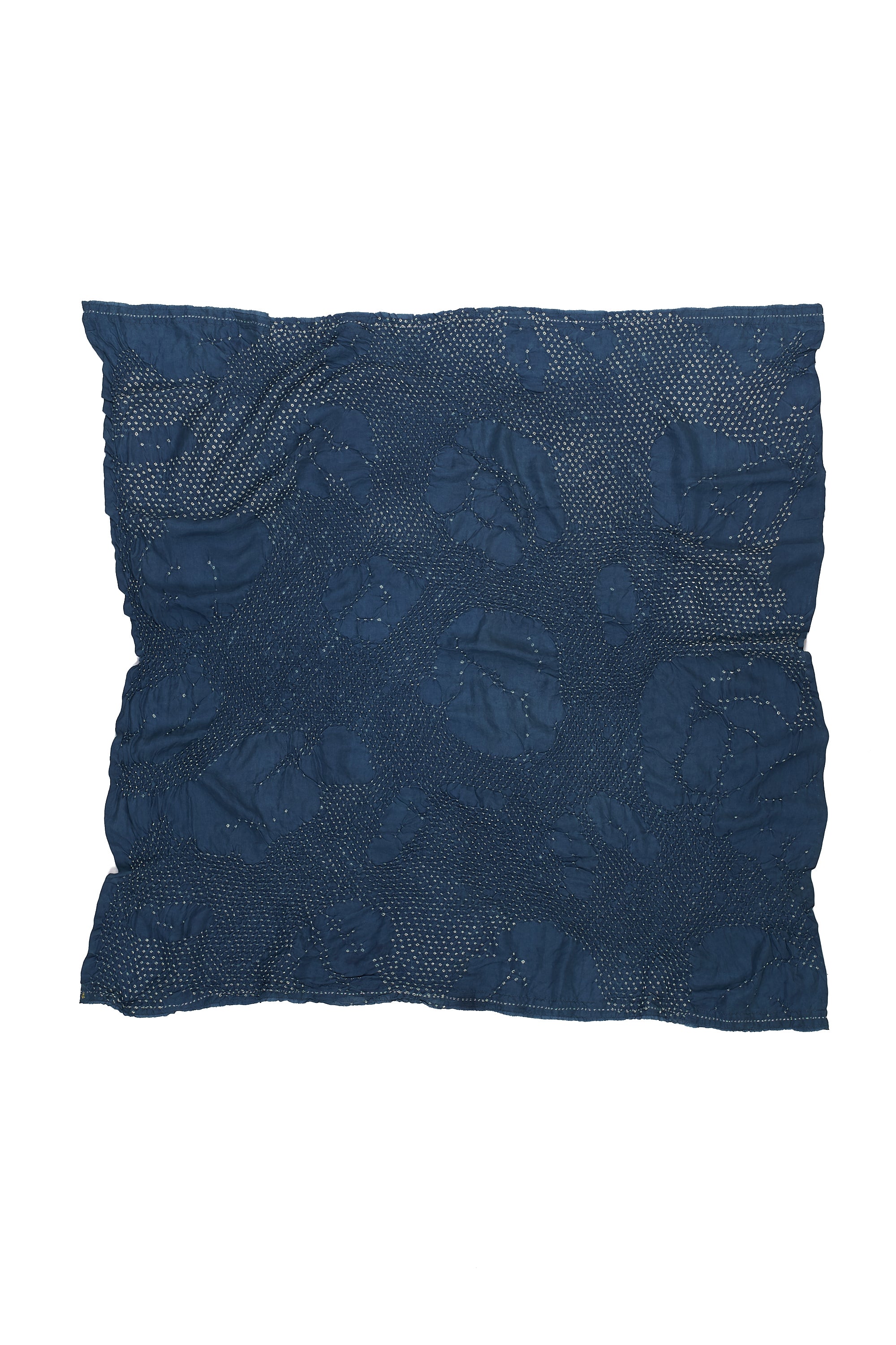 MEDIUM INDIGO SILK BANDHANI SQLARGE SCARF