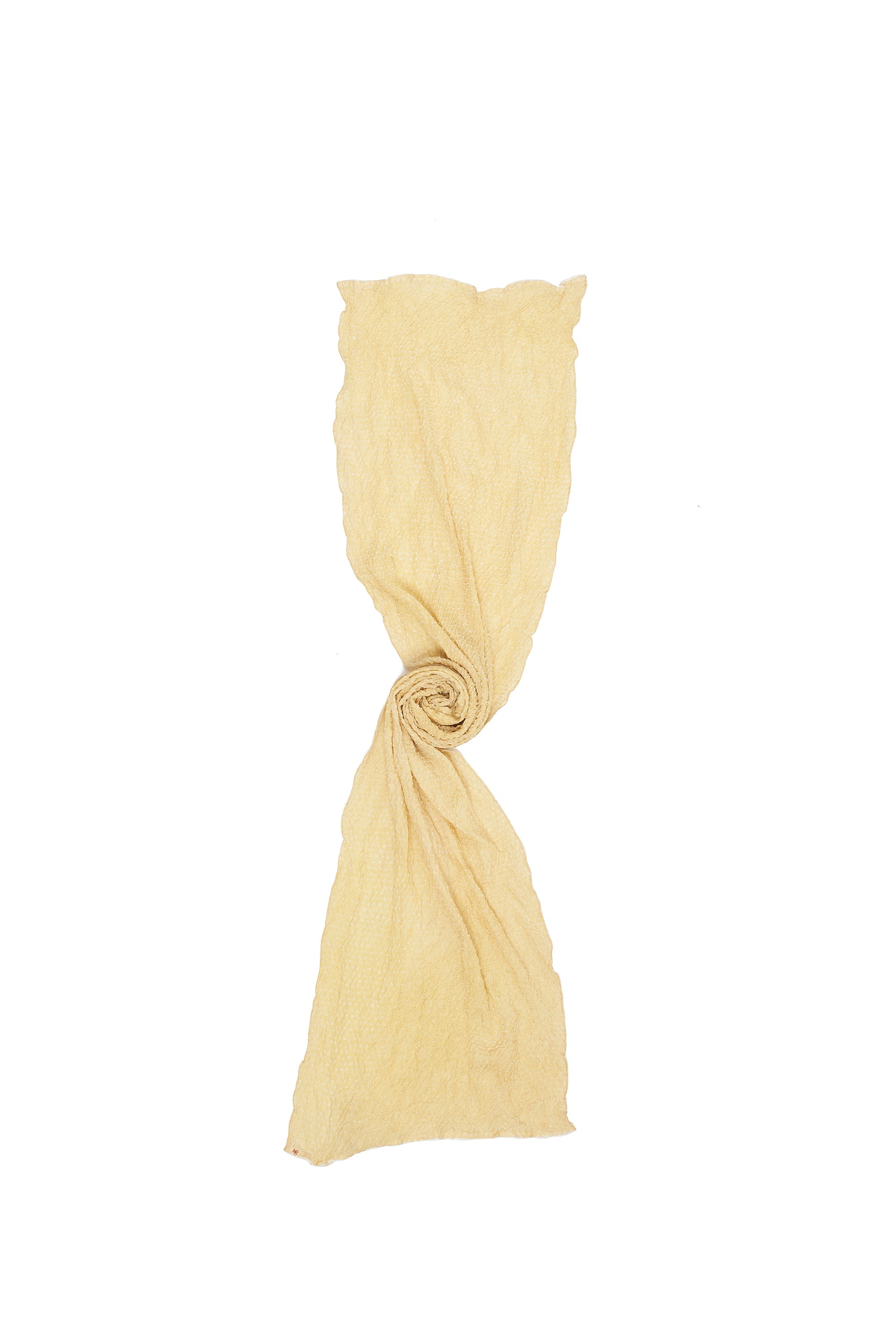 OCHRE YELLOW SILK WITH BANDHANI SCARF