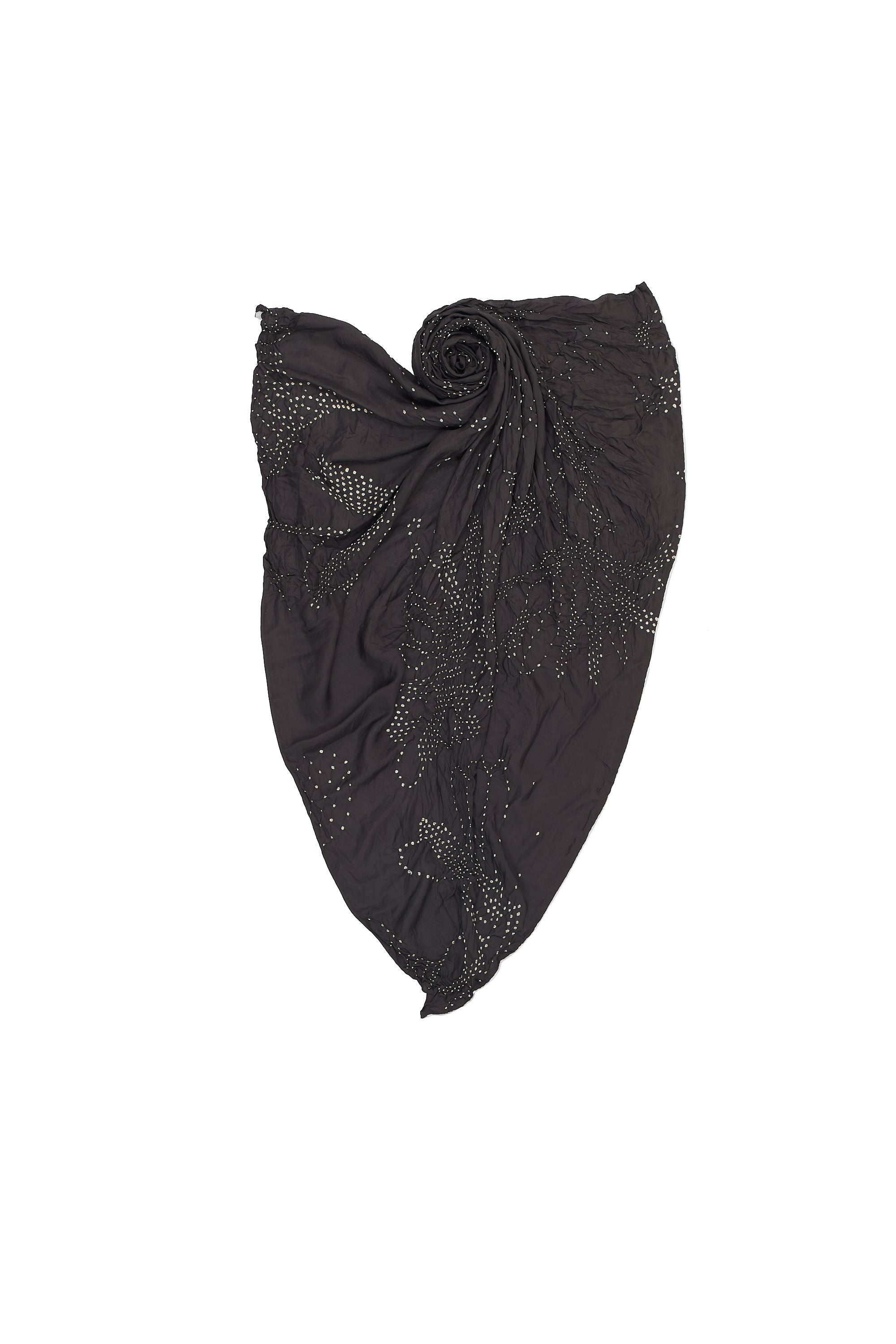 CHARCOAL SILK WITH BANDHANI SCARF