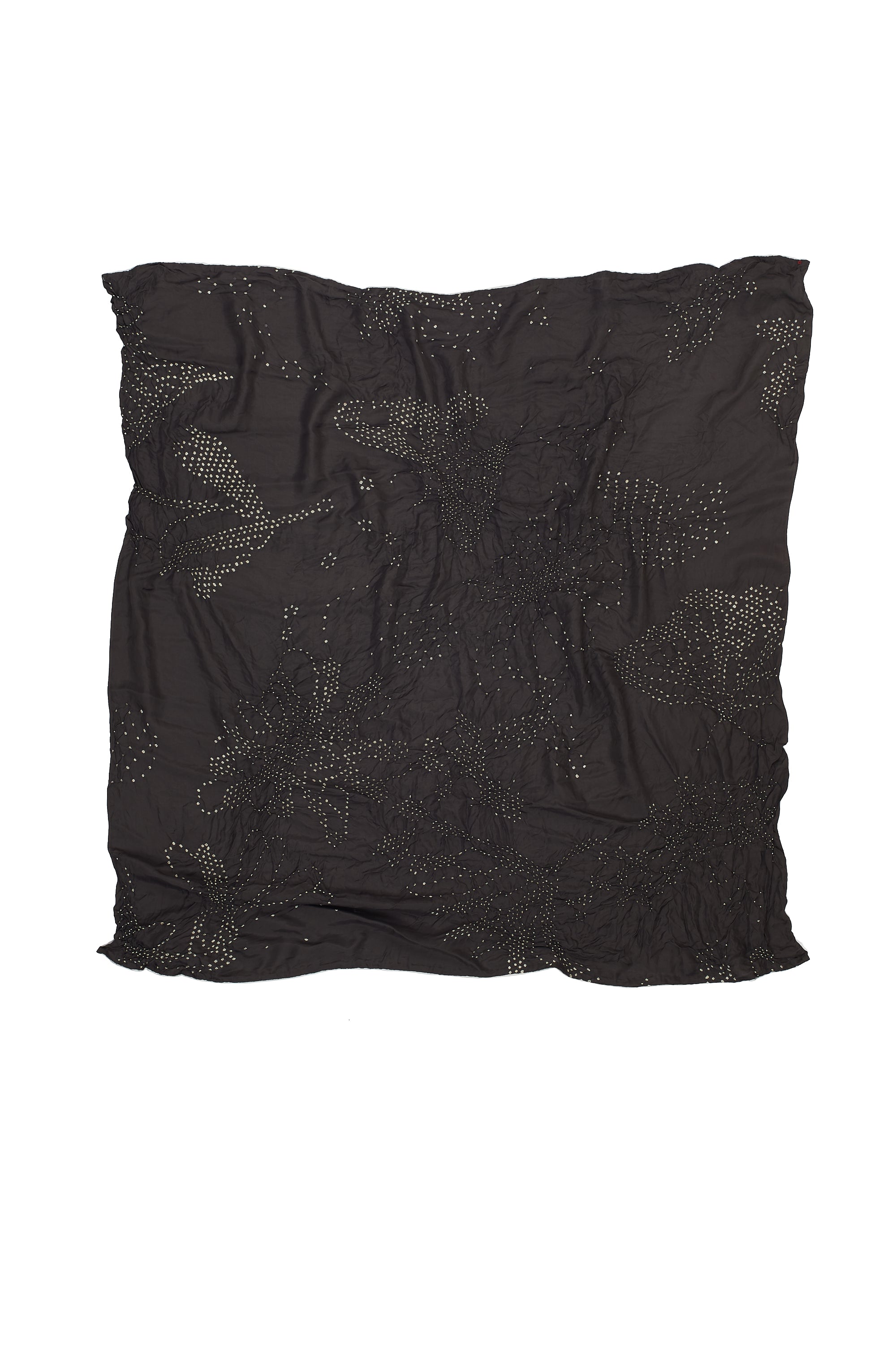 CHARCOAL SILK WITH BANDHANI SCARF