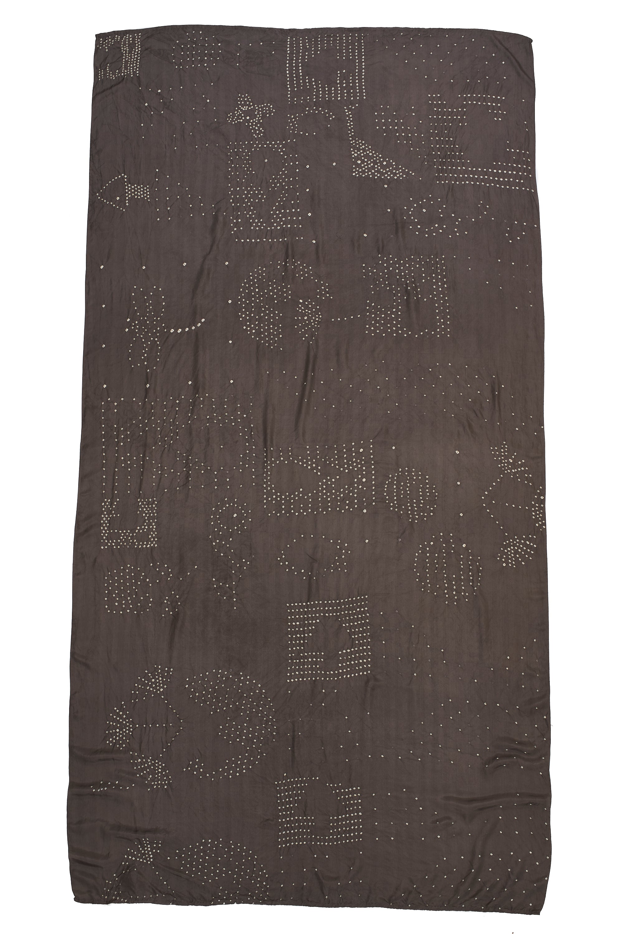 CHARCOAL SILK WITH BANDHANI SCARF