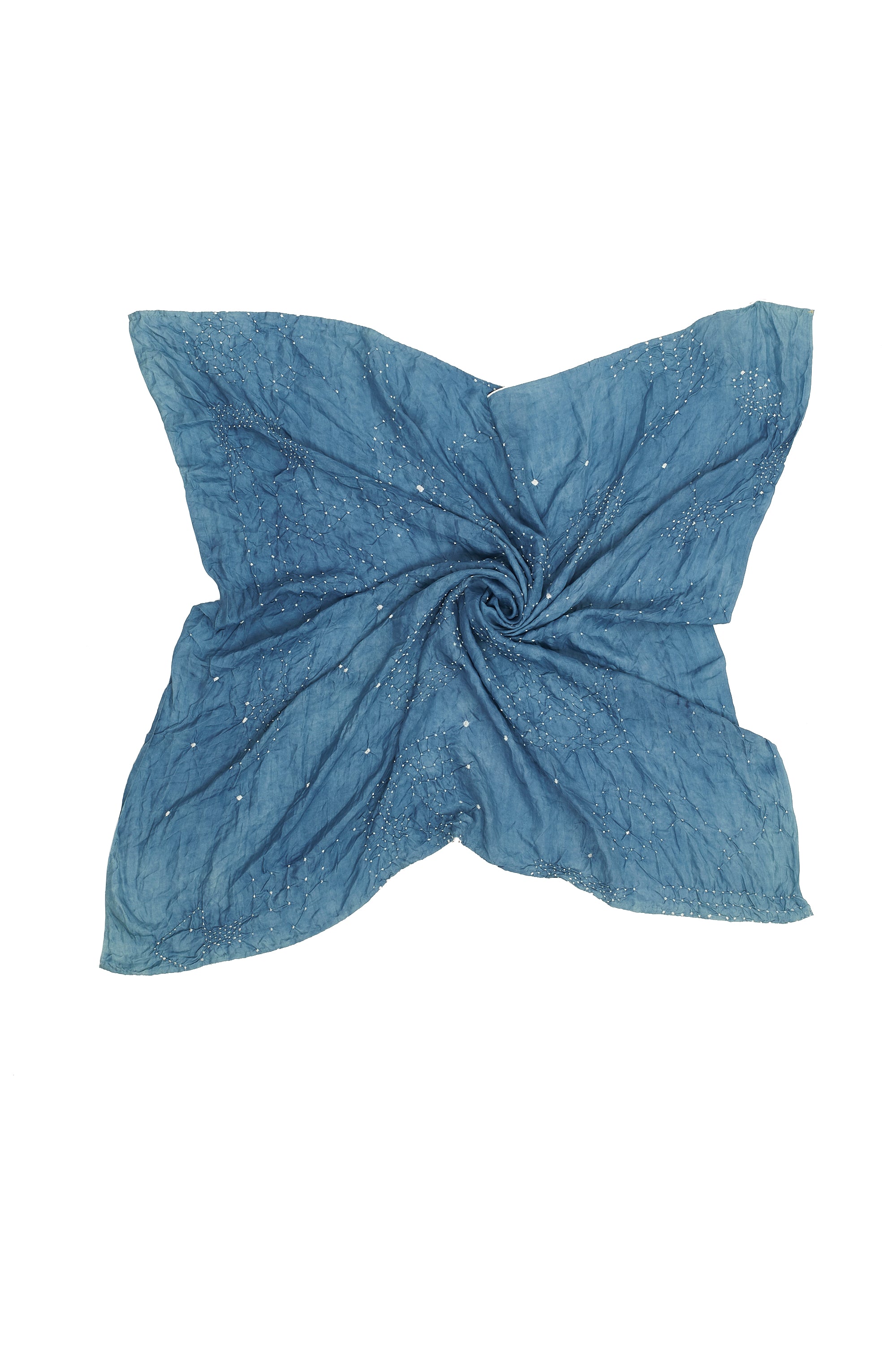 MEDIUM INDIGO SILK WITH BANDHANI SCARF