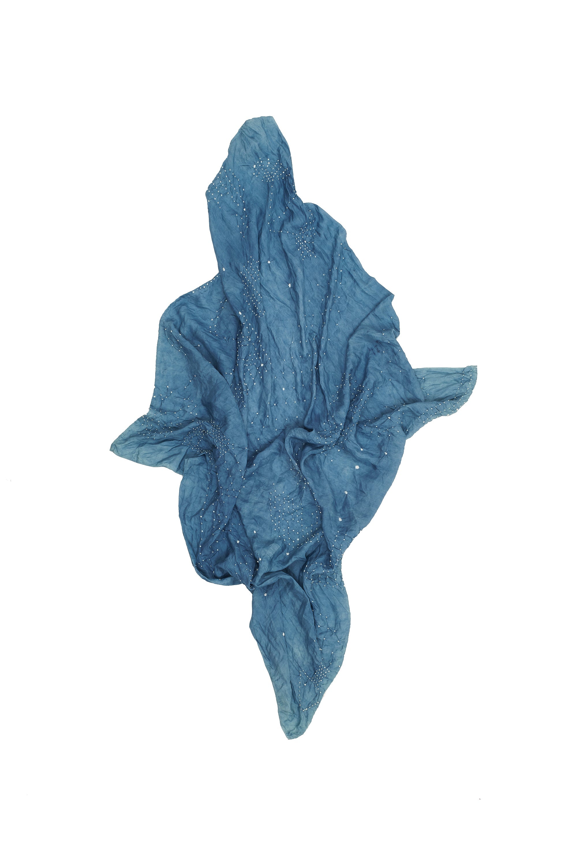 MEDIUM INDIGO SILK WITH BANDHANI SCARF