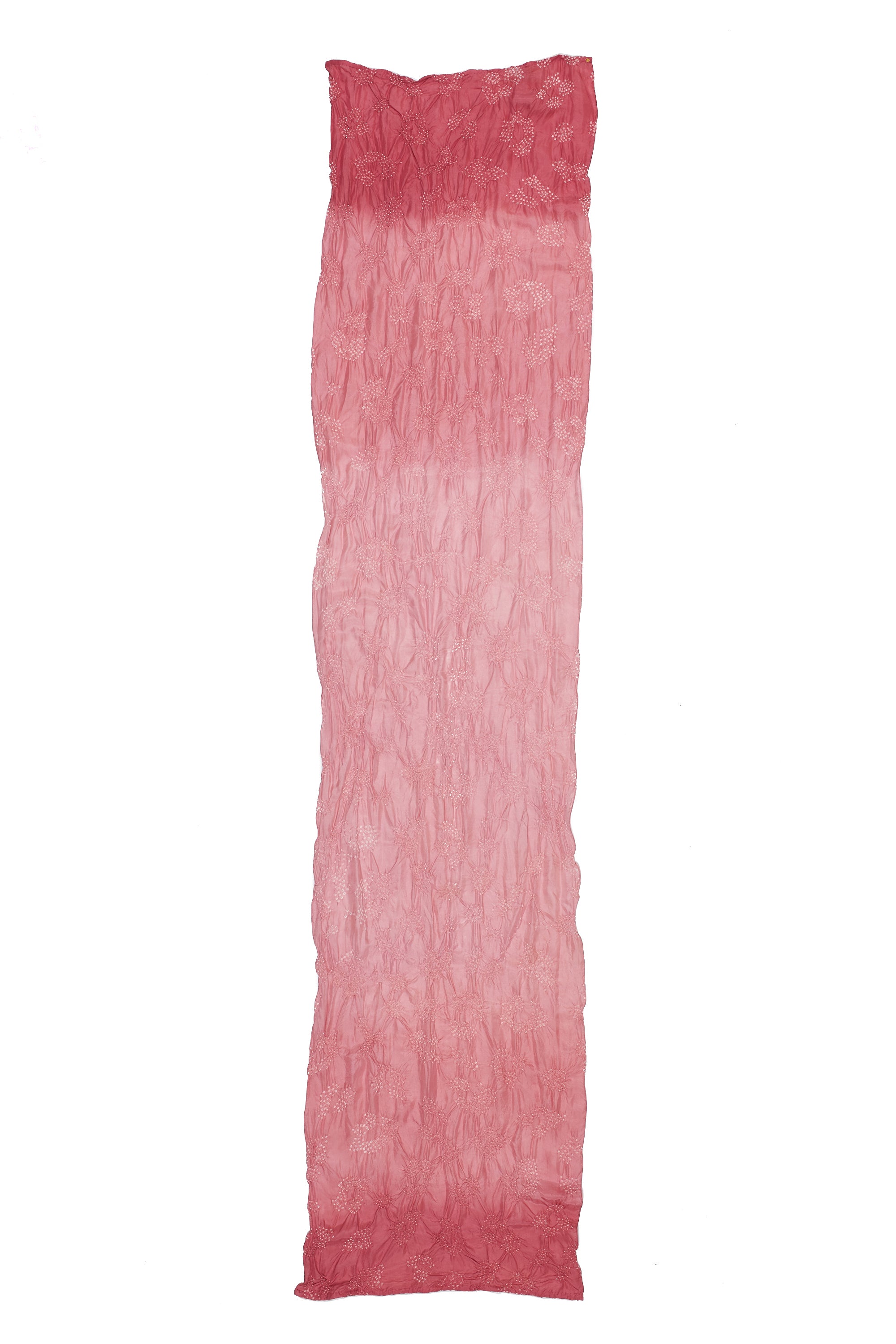 PINK WOOD SILK WITH BANDHANI SCARF