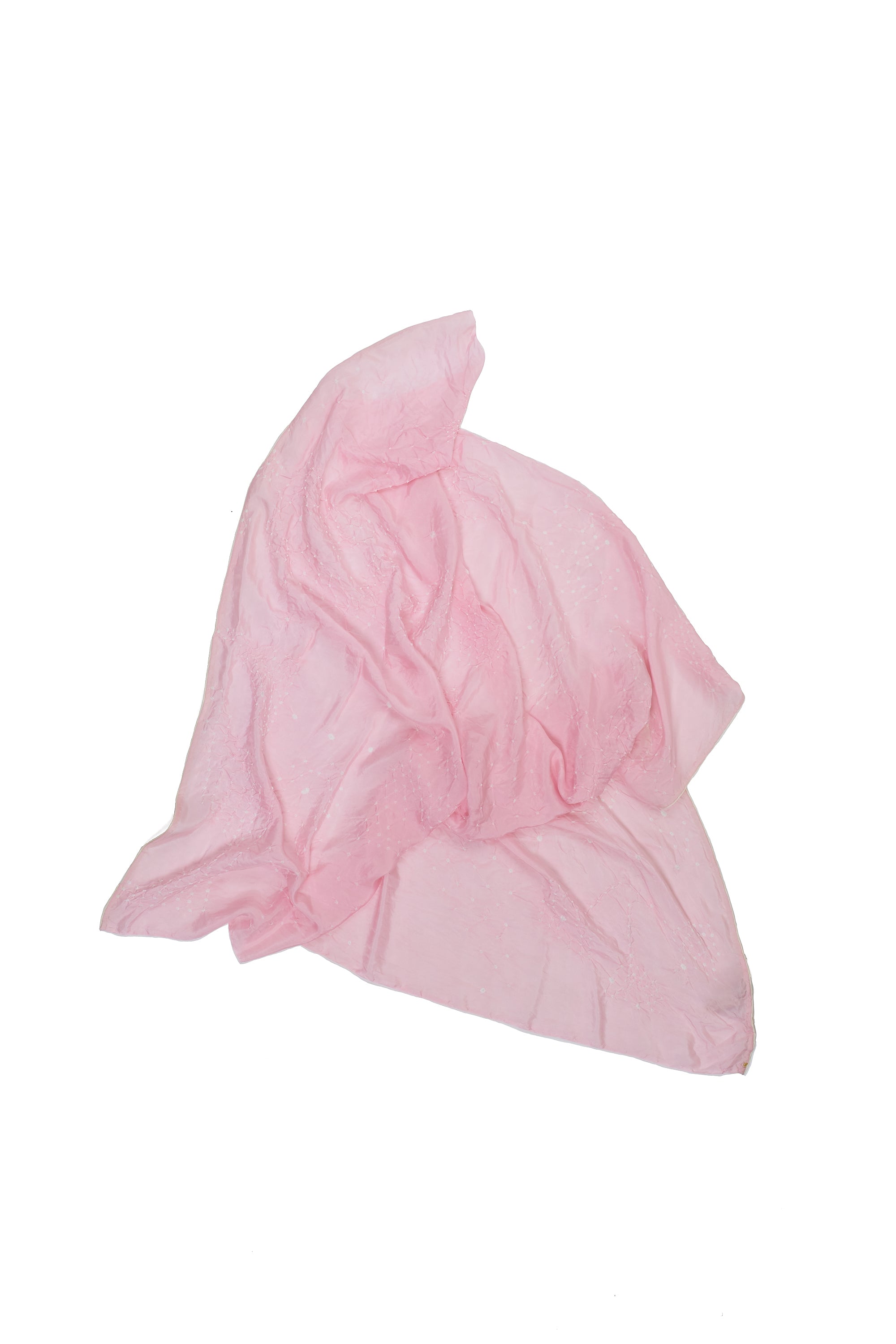 LIGHT PINK SILK WITH BANDHANI SCARF