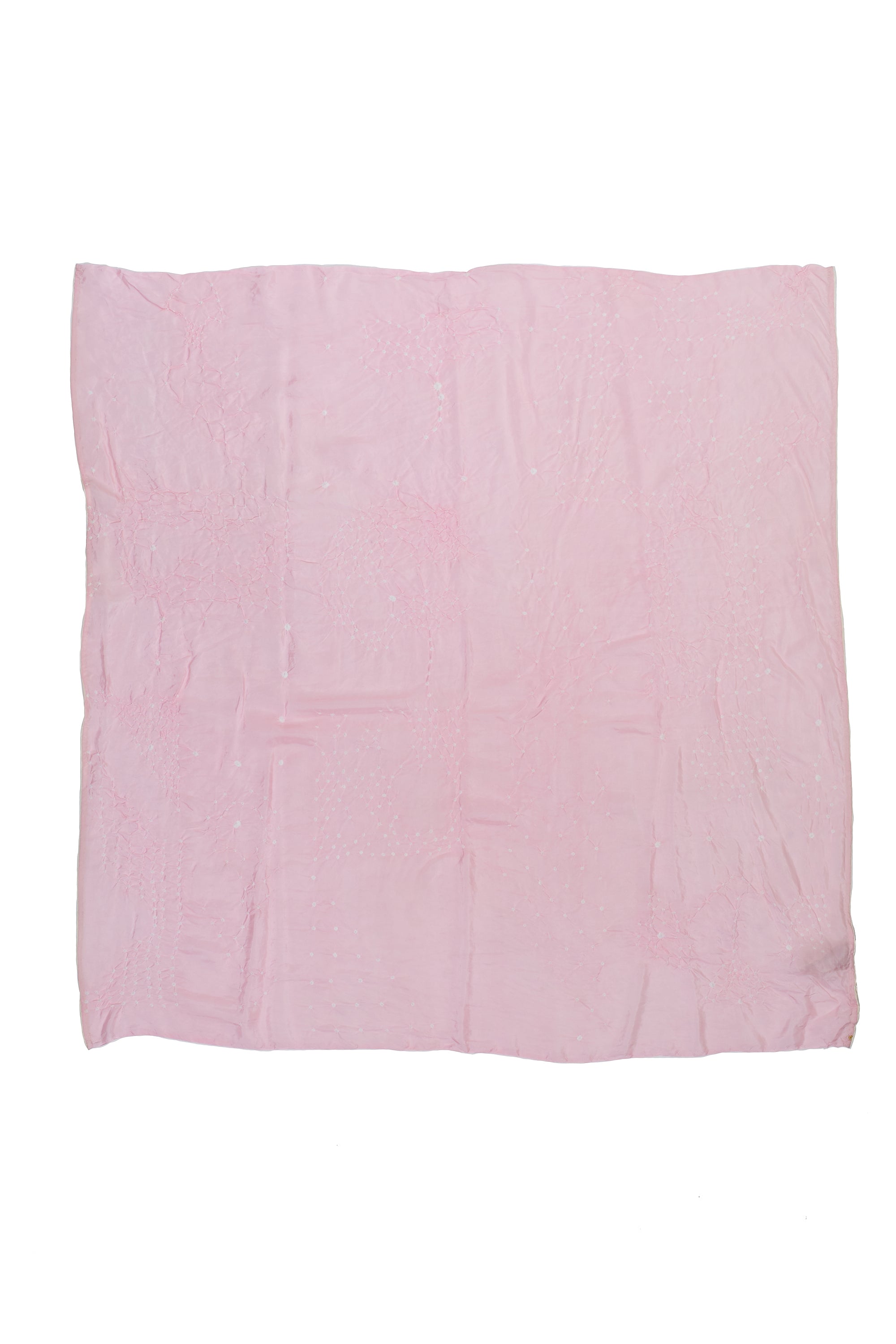 LIGHT PINK SILK WITH BANDHANI SCARF