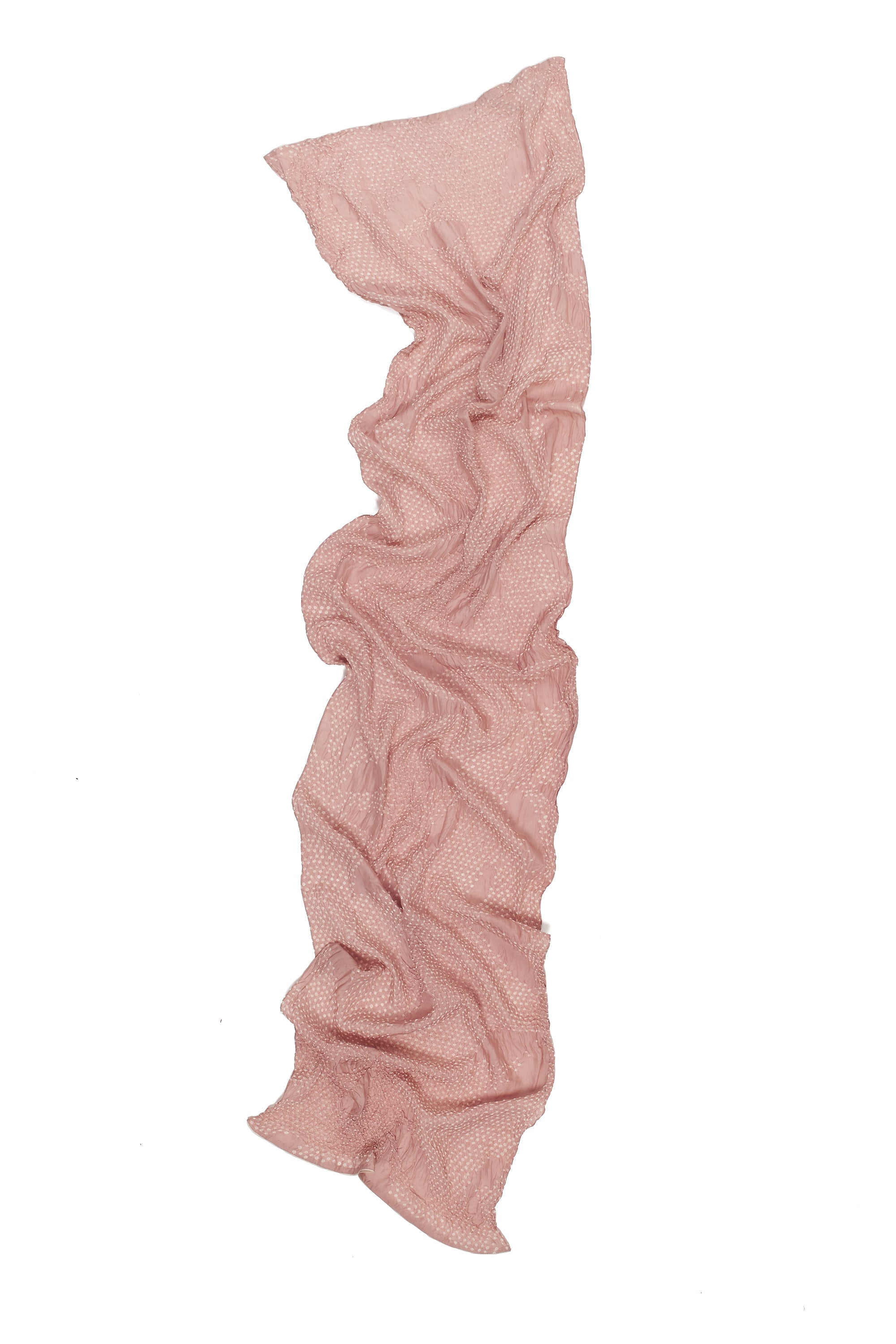 VINTAGE PINK SILK WITH BANDHANI SCARF