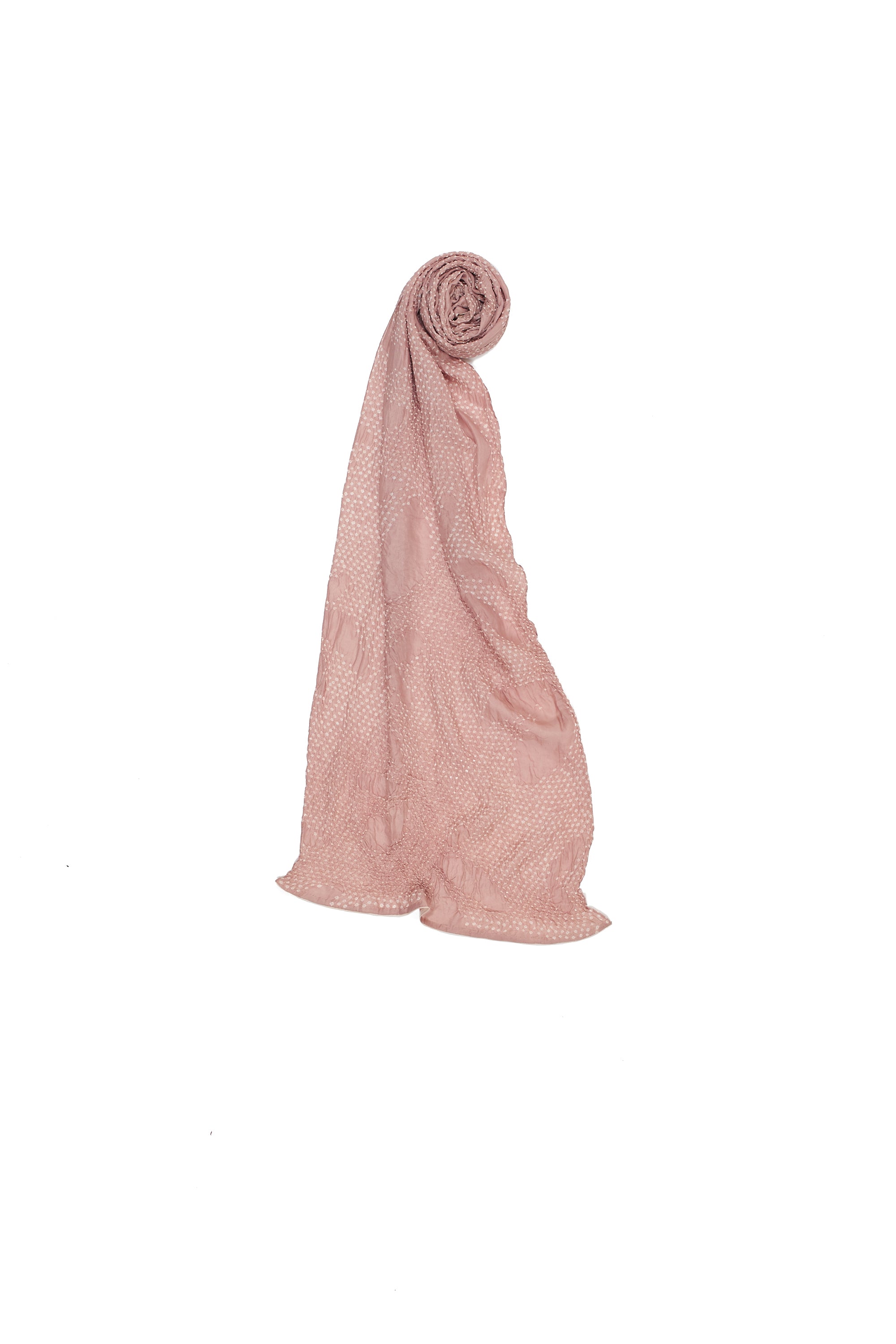 VINTAGE PINK SILK WITH BANDHANI SCARF