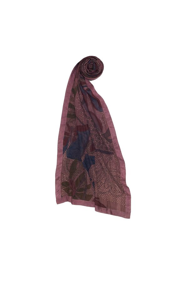 BANDHANI SHAWL DYED IN WINE COLOUR