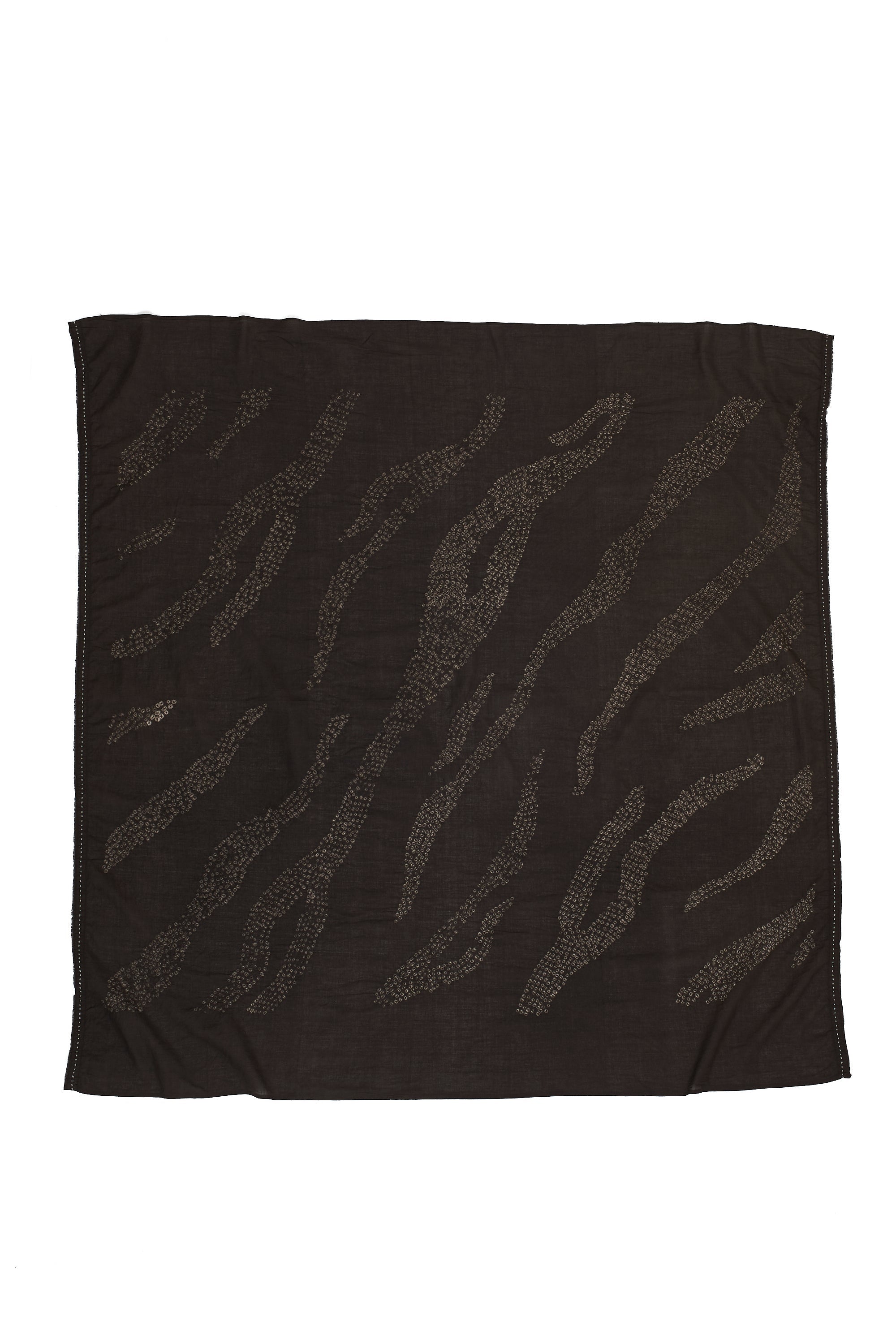 BLACK BANDHANI COTTON WOMEN'S SCARF