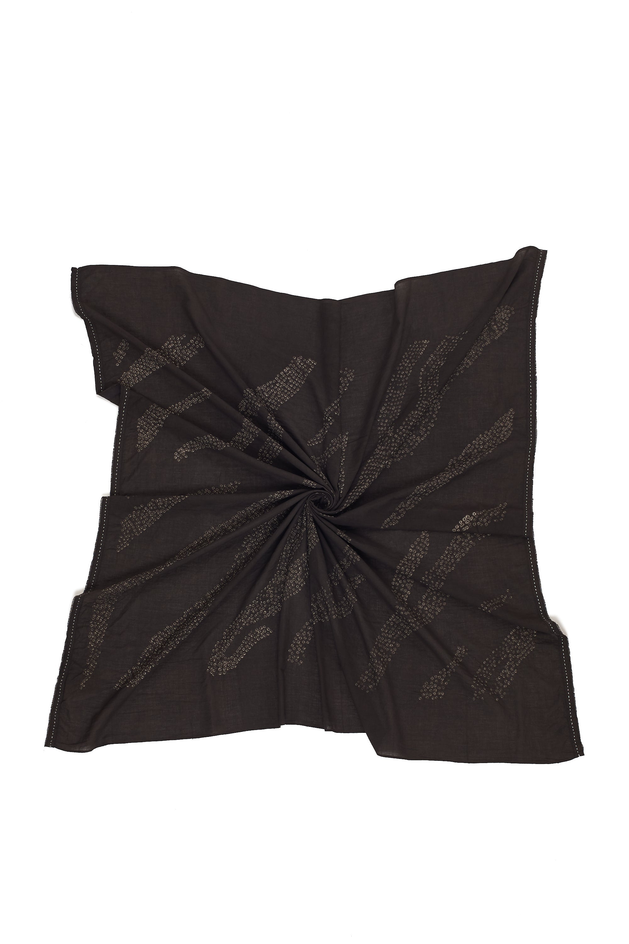 BLACK BANDHANI COTTON WOMEN'S SCARF