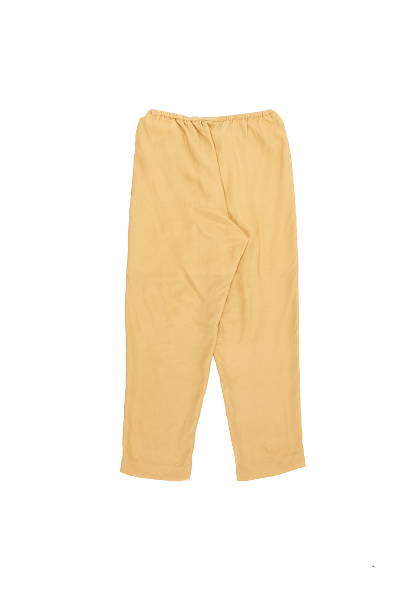 SILK ELASTIC PANTS IN YELLOW