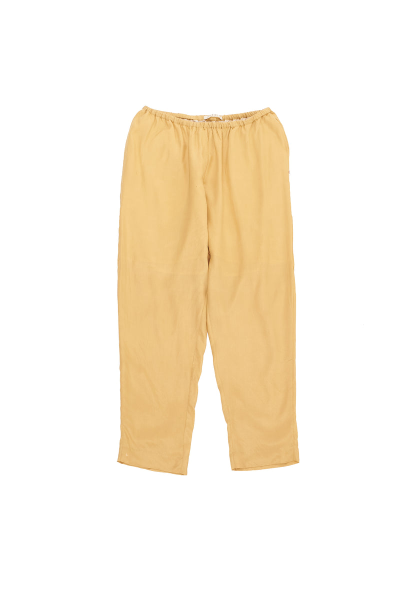 SILK ELASTIC PANTS IN YELLOW