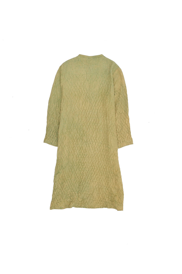 Mint Green Flared Bandhani Silk Dress