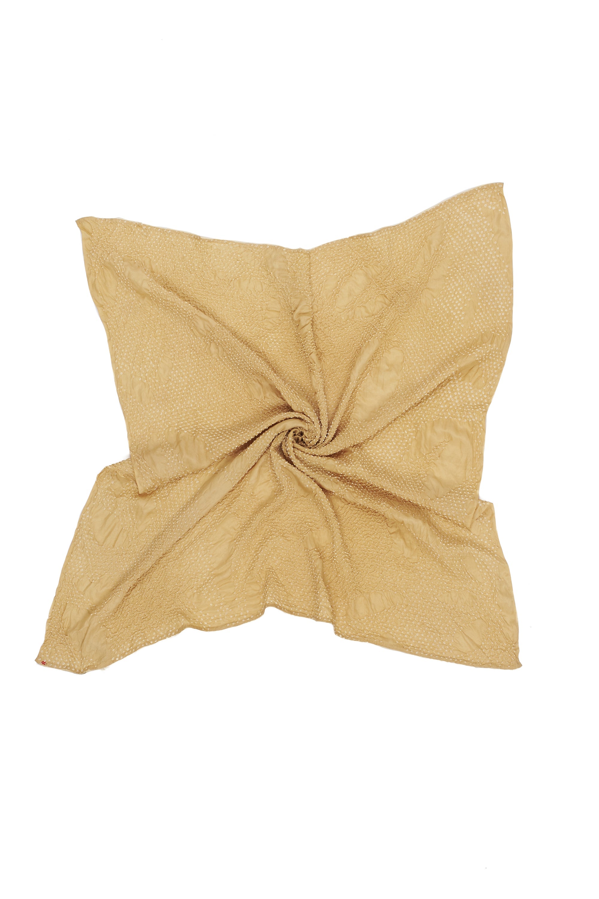 LIGHT YELLOW BANDHANI SILK SQUARE SCARF