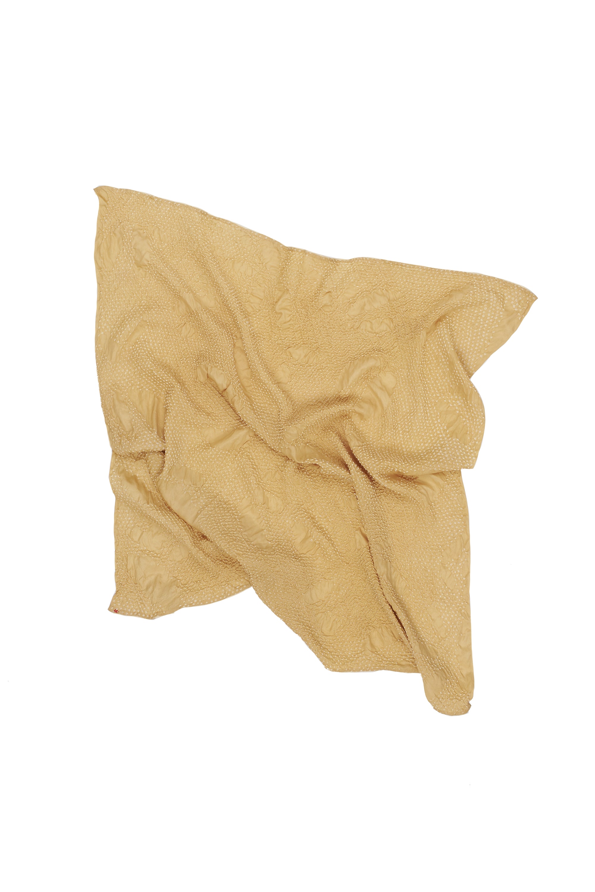 LIGHT YELLOW BANDHANI SILK SQUARE SCARF