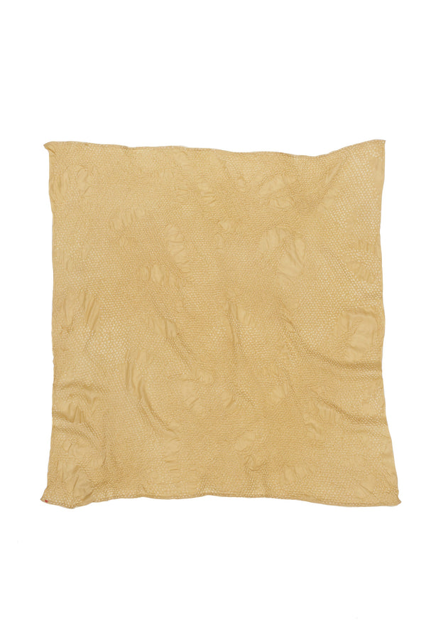 LIGHT YELLOW BANDHANI SILK SQUARE SCARF