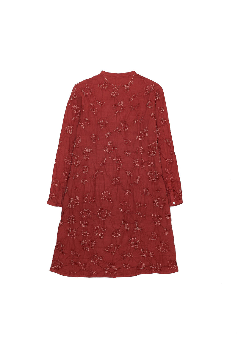 Organic Cotton Straight Fit Bandhani Shirt Dress