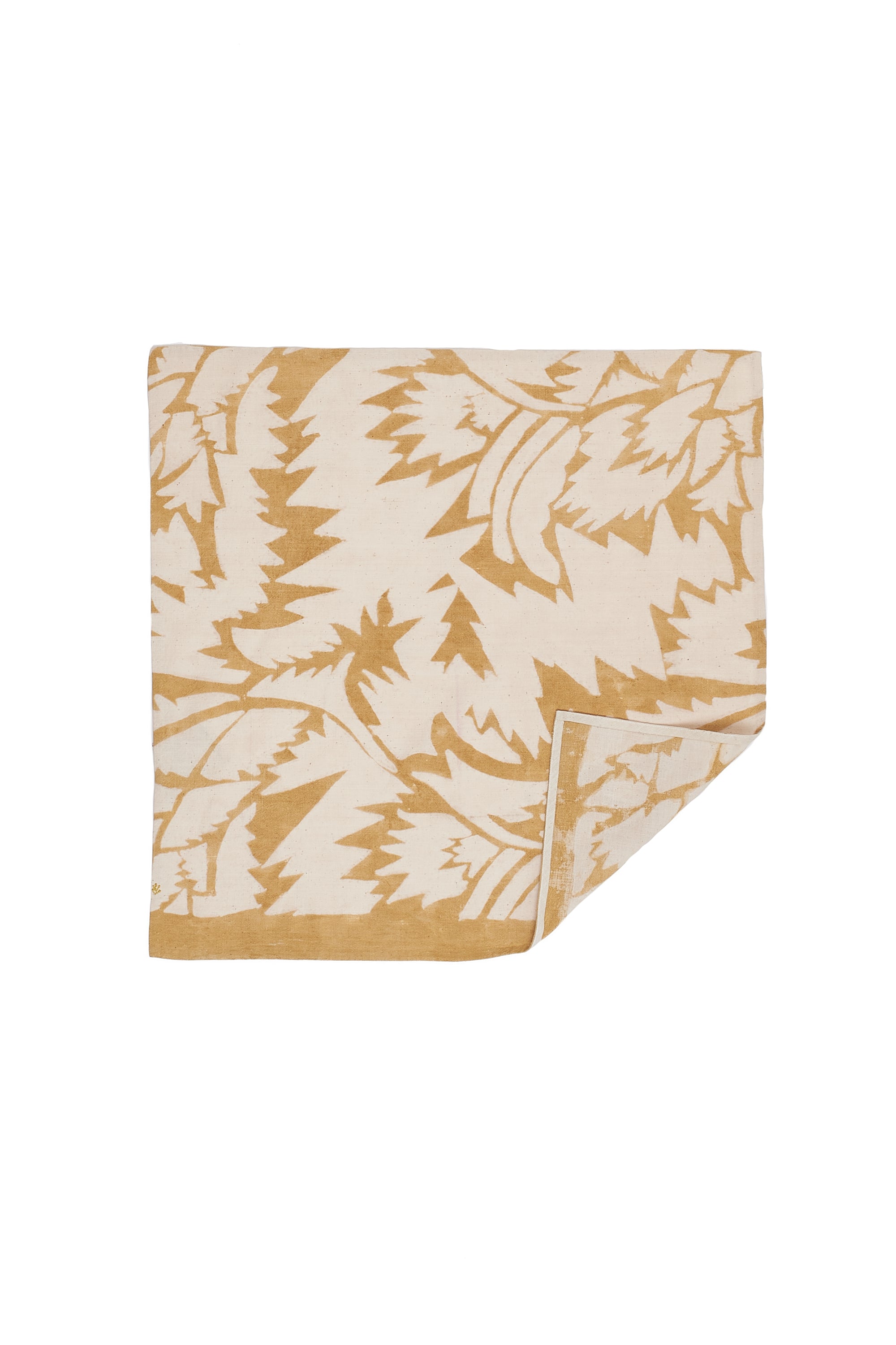 LIGHT YELLOW HANDPRINTED STRIPES SQUARE COTTON SCARF