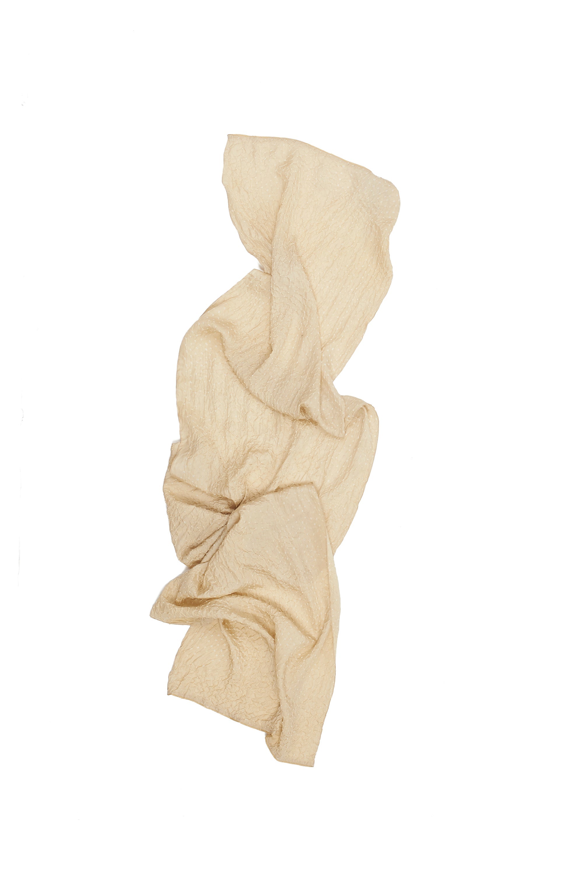 SCARF WITH BANDHANI IN CREAM COLOUR