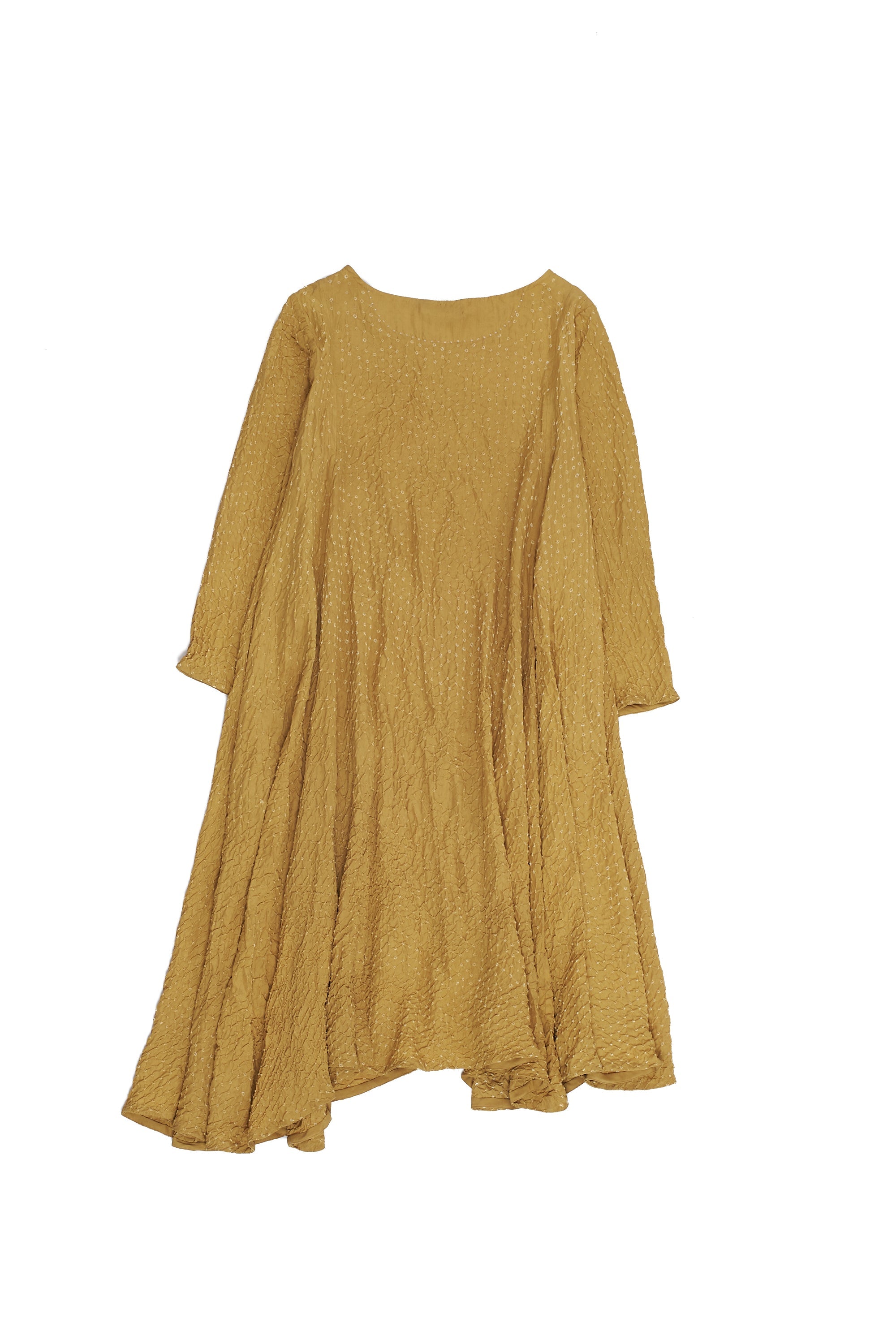 YELLOW GRADIANT WOMEN DRESS WITH BANDHANI