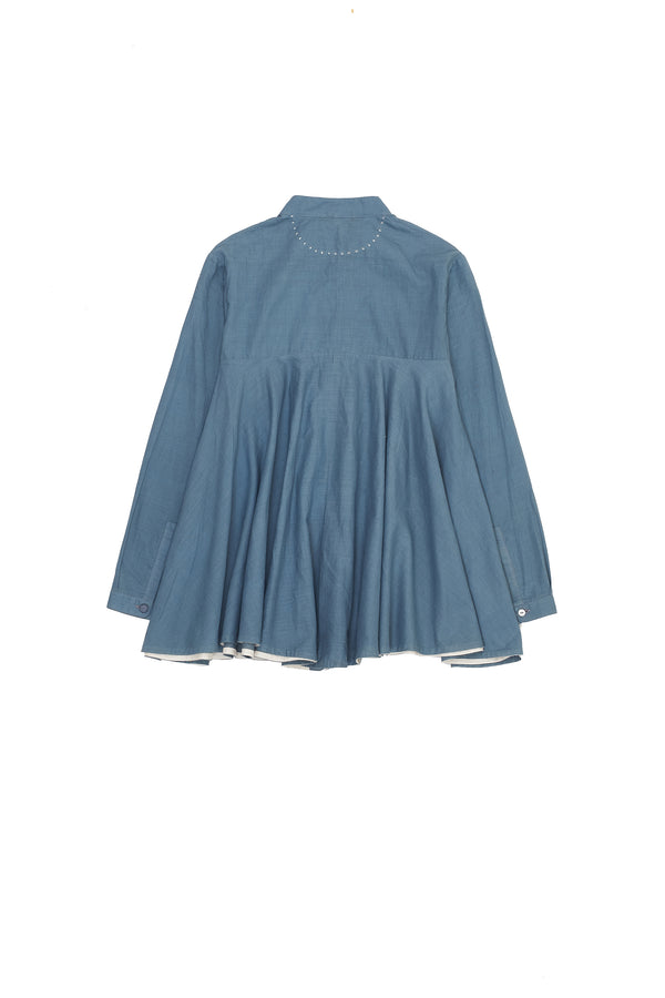 FLARED SHIRT TOP IN COTTON