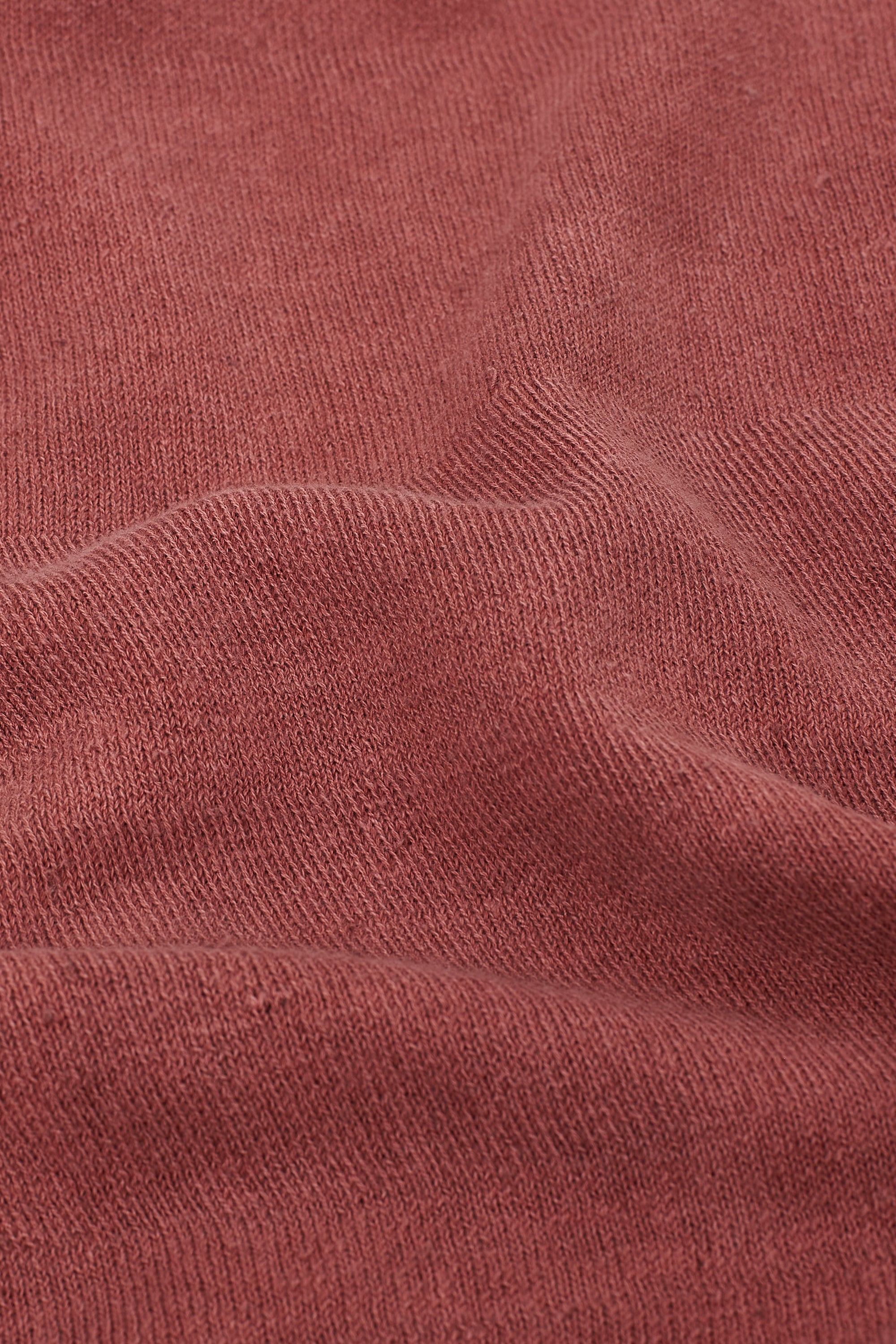 ROUGE PINK COTTON RELAXED FIT KNITTED T-SHIRT WITH HAND EMBROIDERED DETAILS