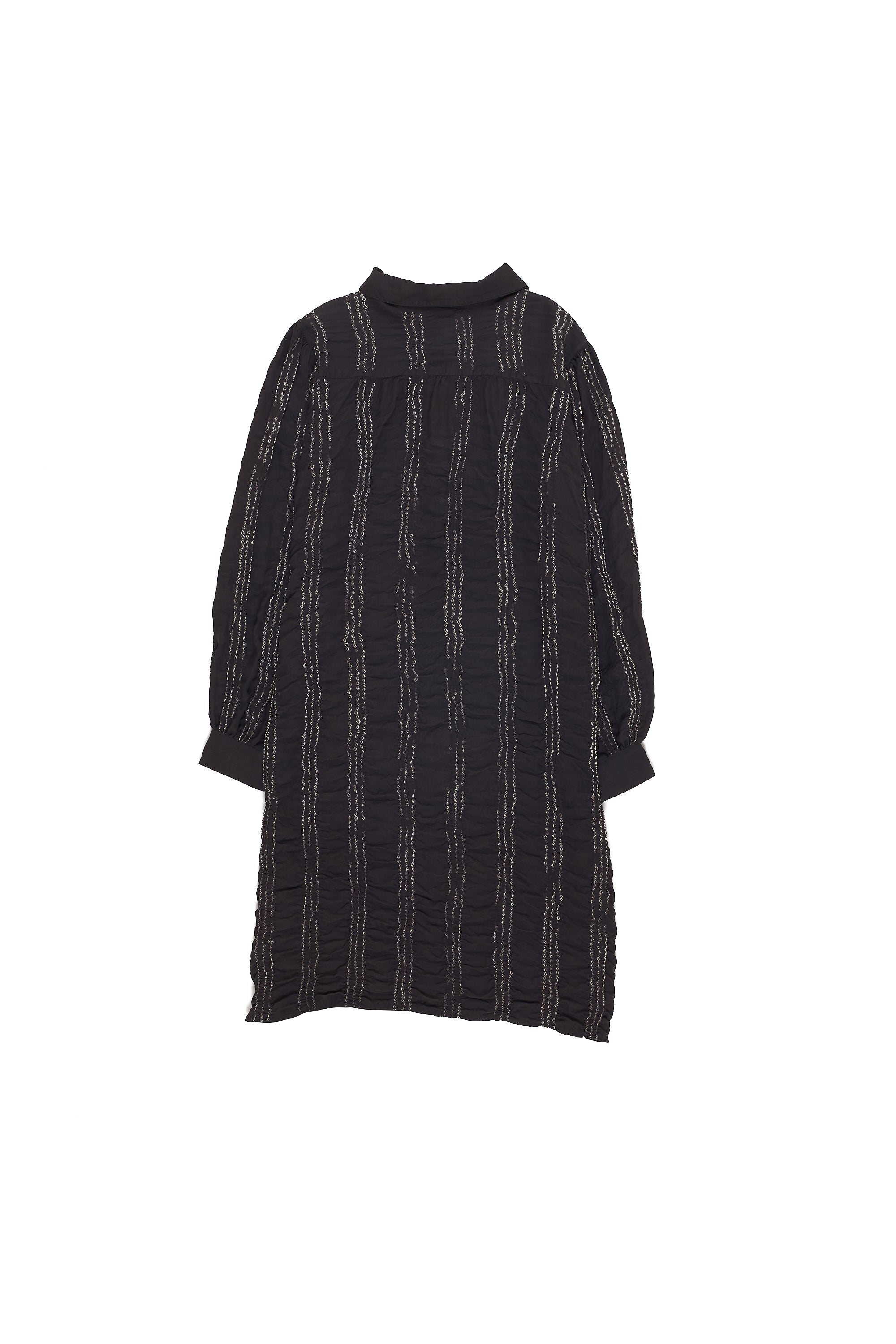 SILK FUNNEL NECK KURTA WITH BANDHANI STRIPES