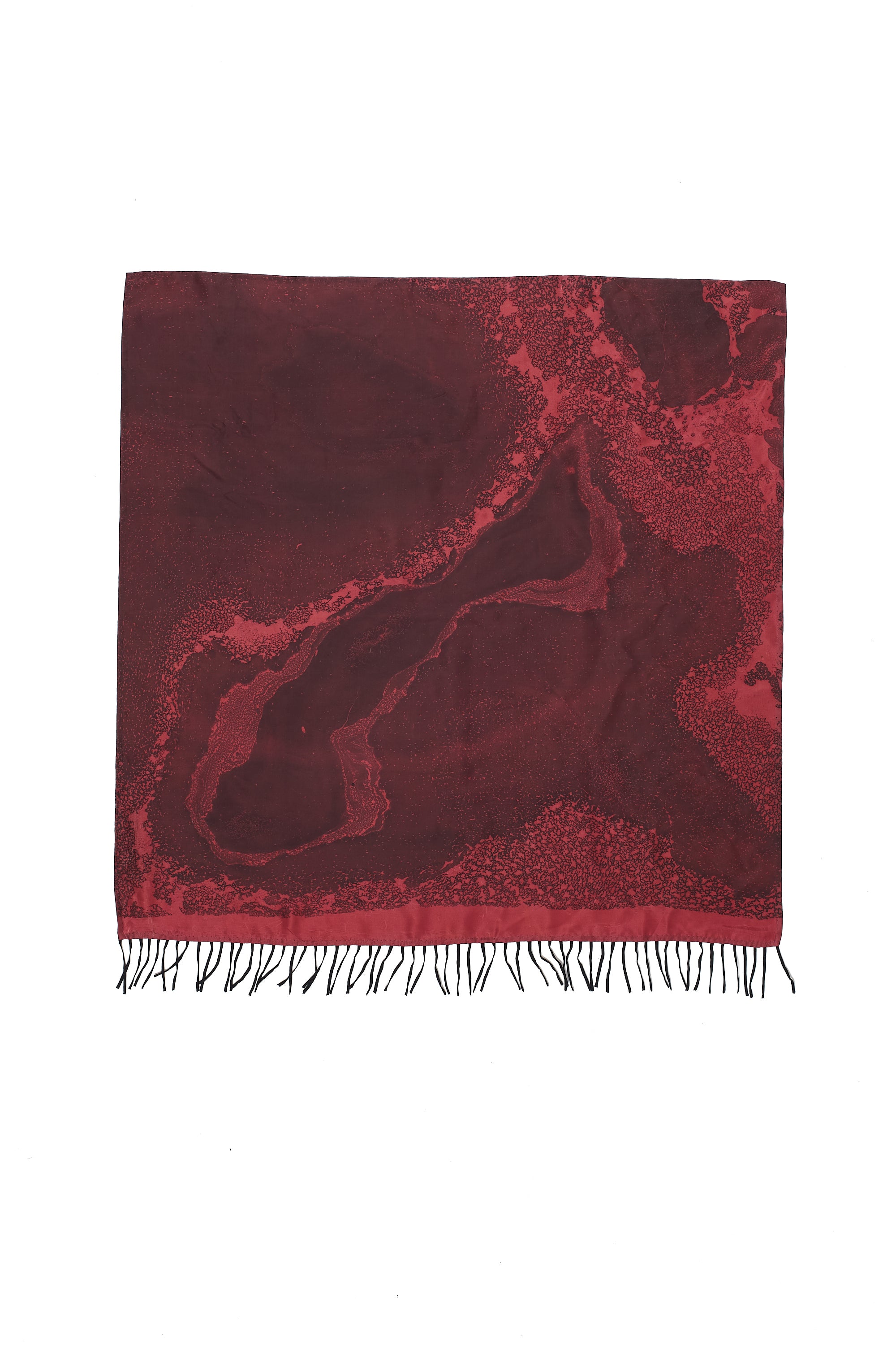 MARBLED SCARF DYED IN WINE