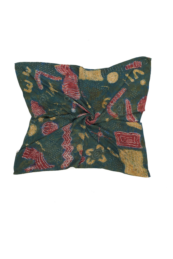 STATEMENT HANDPAINTED SILK SCARF CRAFTED WITH BANDHANI