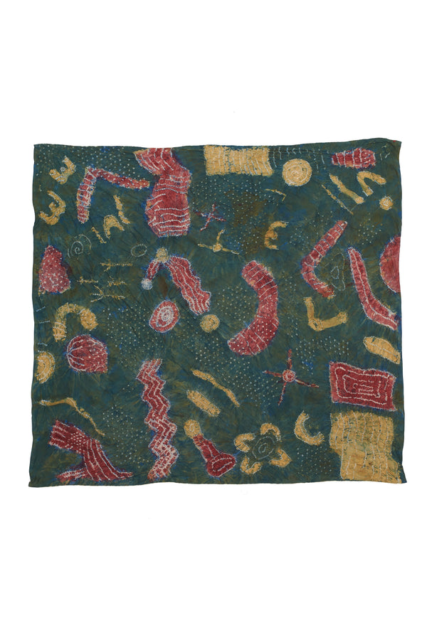 STATEMENT HANDPAINTED SILK SCARF CRAFTED WITH BANDHANI