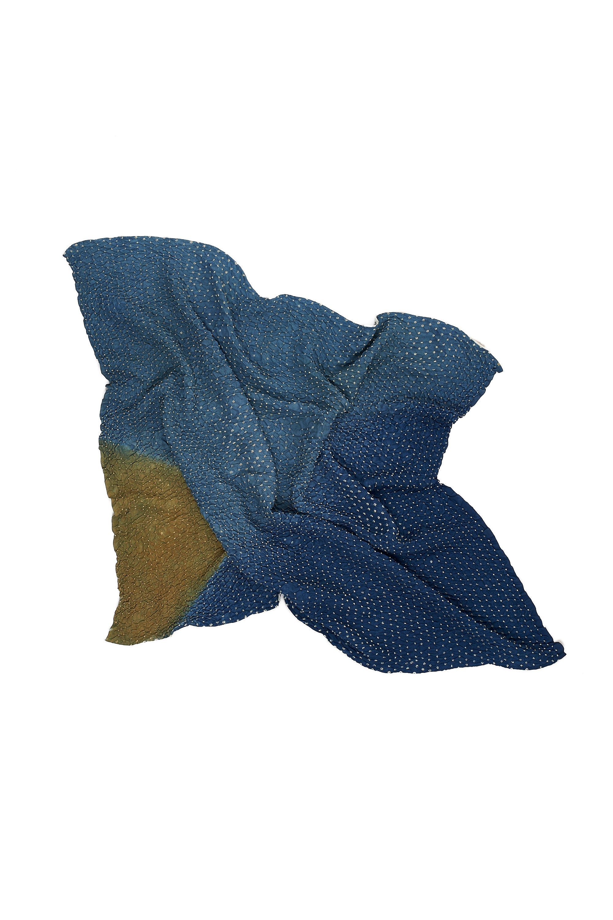 MEDIUM INDIGO SILK BANDHANI SCARF