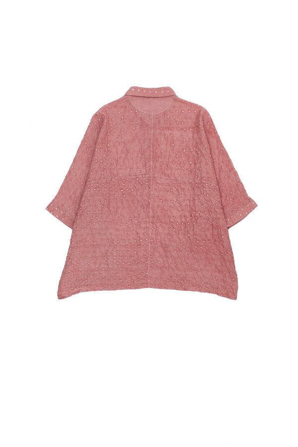 Chalk Pink Bandhani Cotton Silk blend unisex shirt