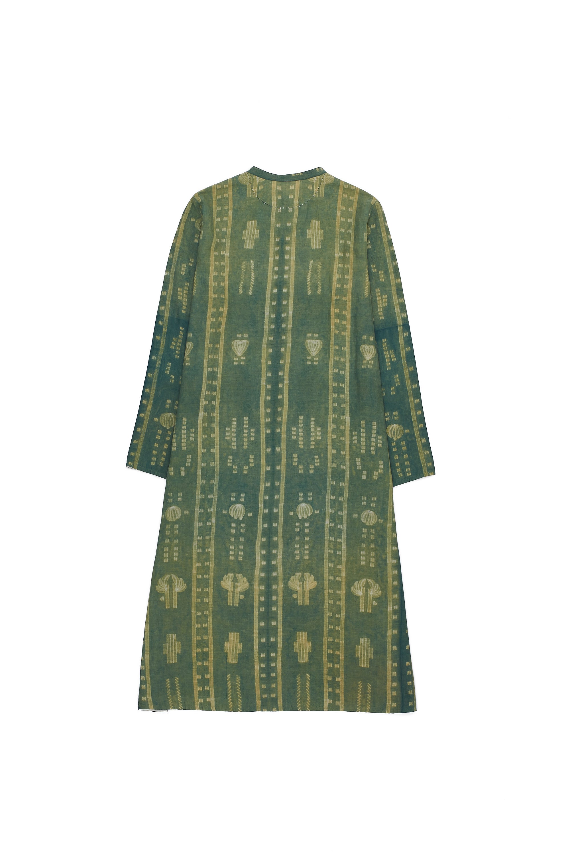 BOTTLE GREEN STATEMENT SHIBORI  DRESS