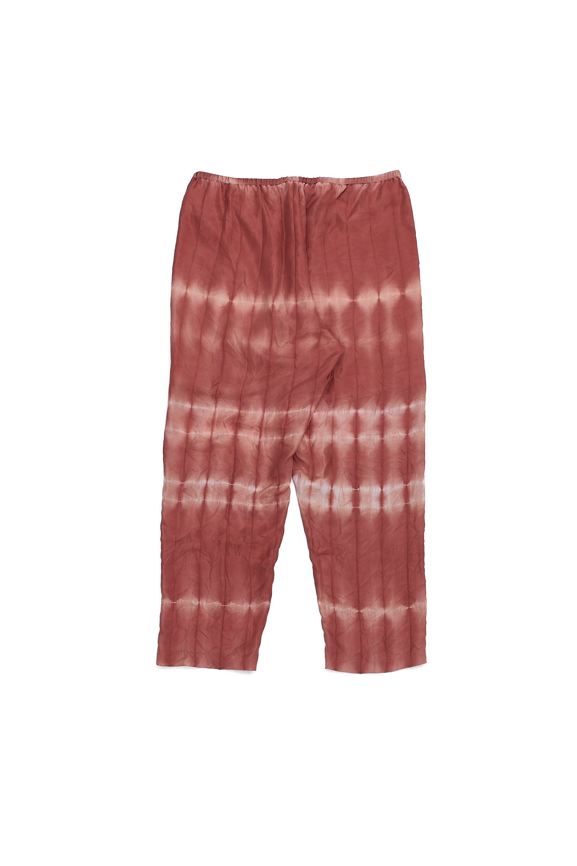 PINK WOOD CLAMP DYE WOMEN'S TROUSER