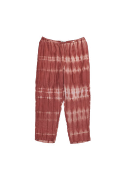 PINK WOOD CLAMP DYE WOMEN'S TROUSER