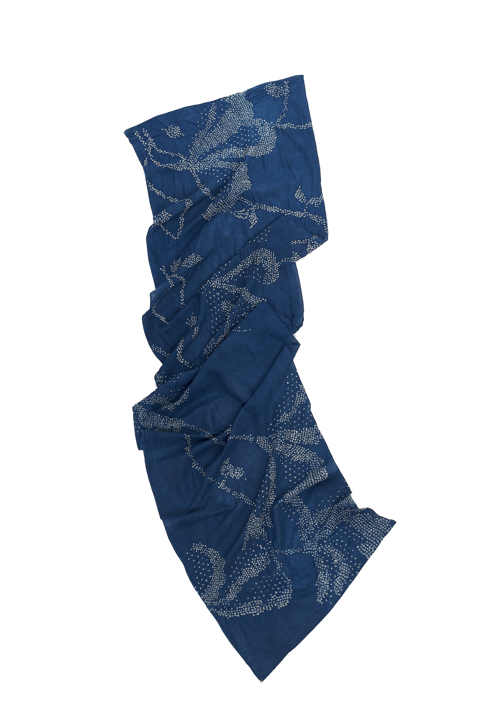 MEDIUM INDIGO COTTON BANDHANI SCARF