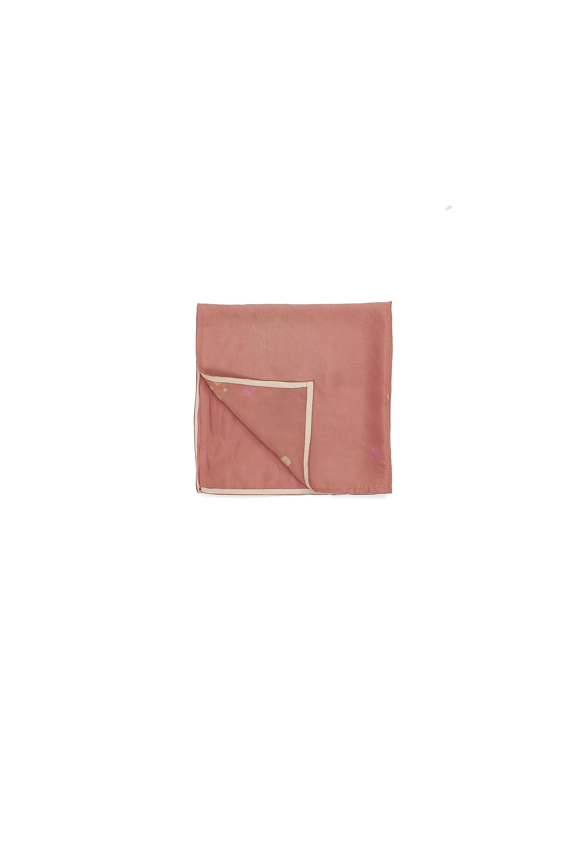 PEACH BANDHANI SILK SQUARE SCARF