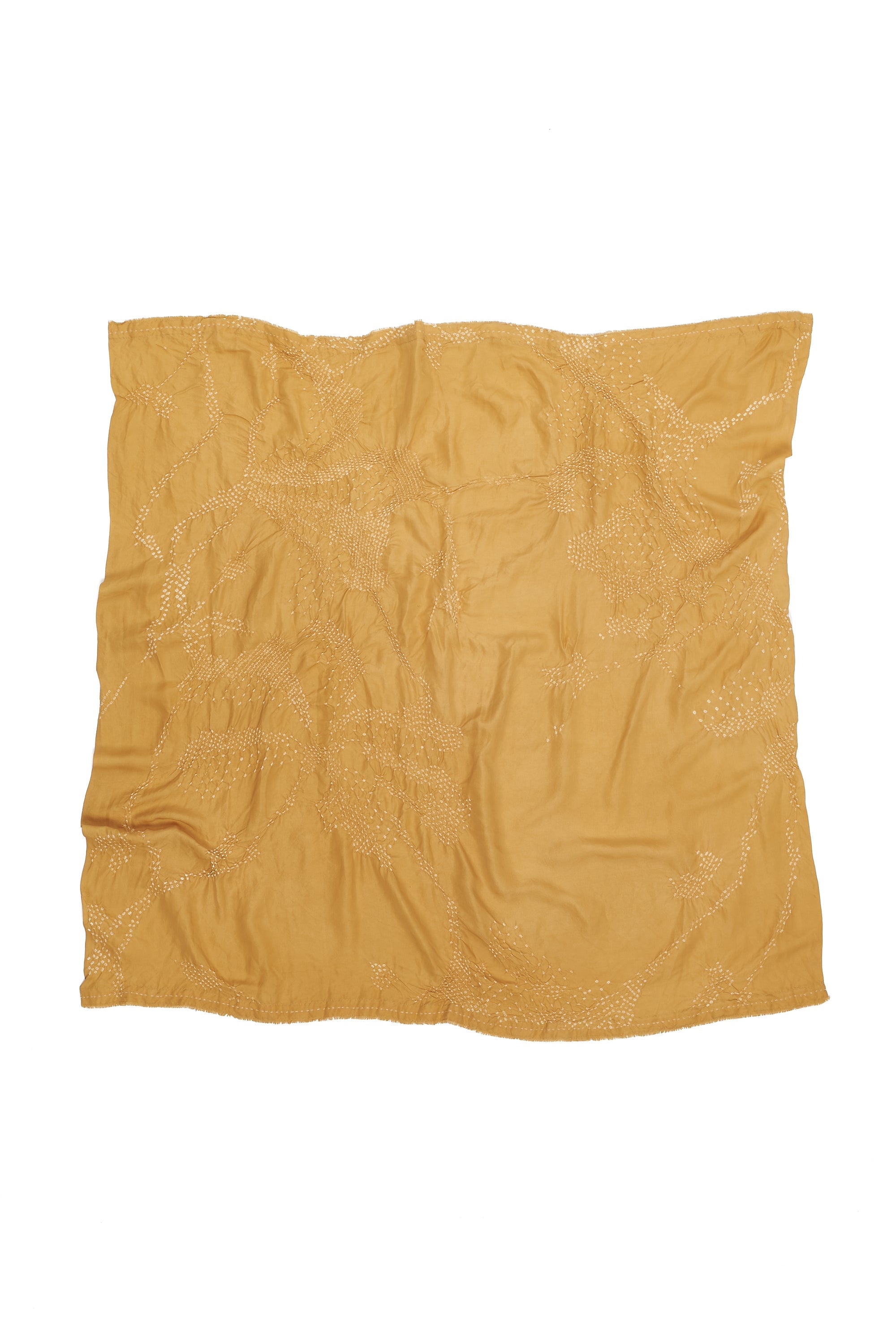 OCHER YELLOW SILK WITH BANDHANI SCARF