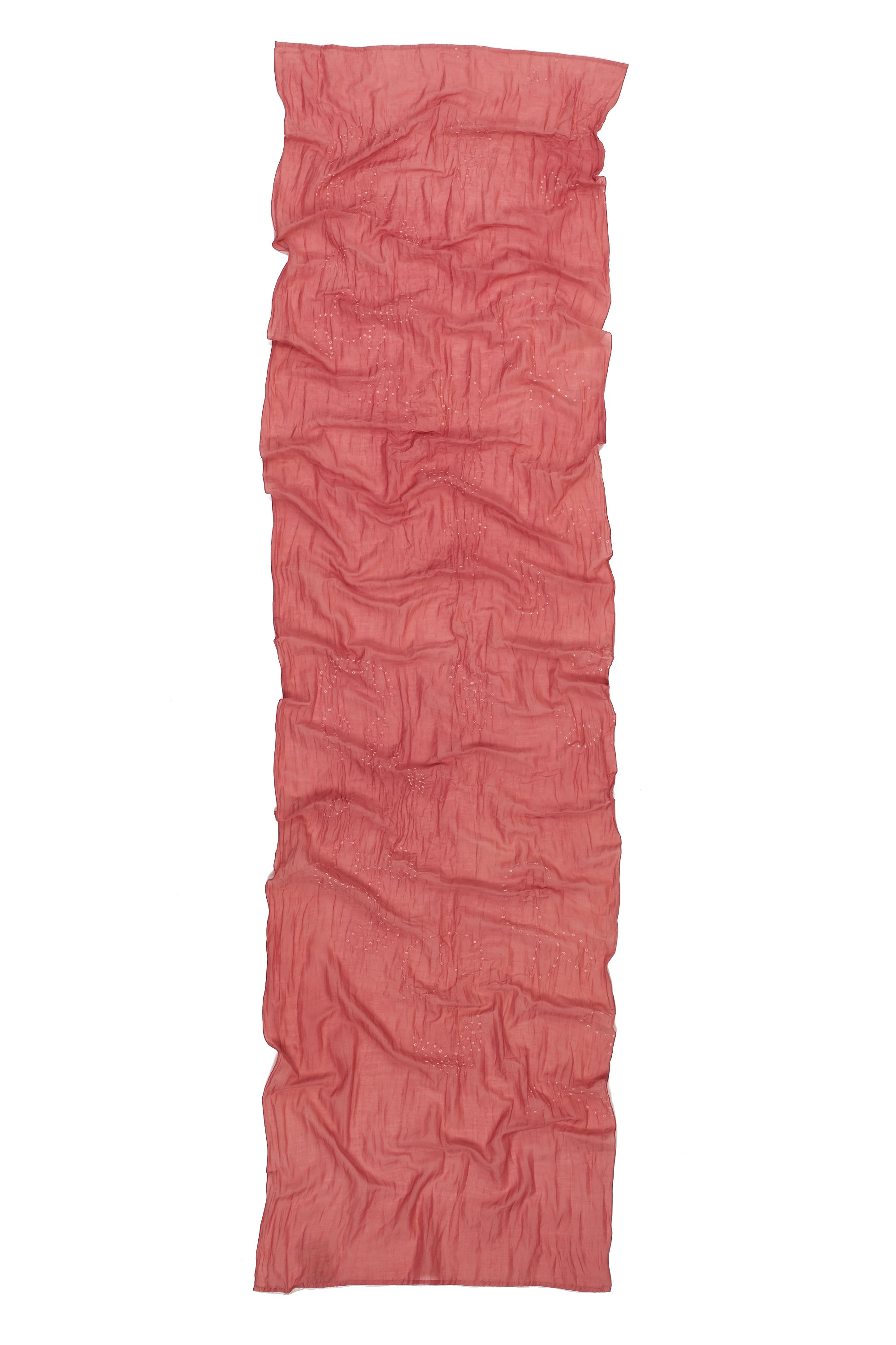 PINK WOOD SILK WITH BANDHANI SCARF